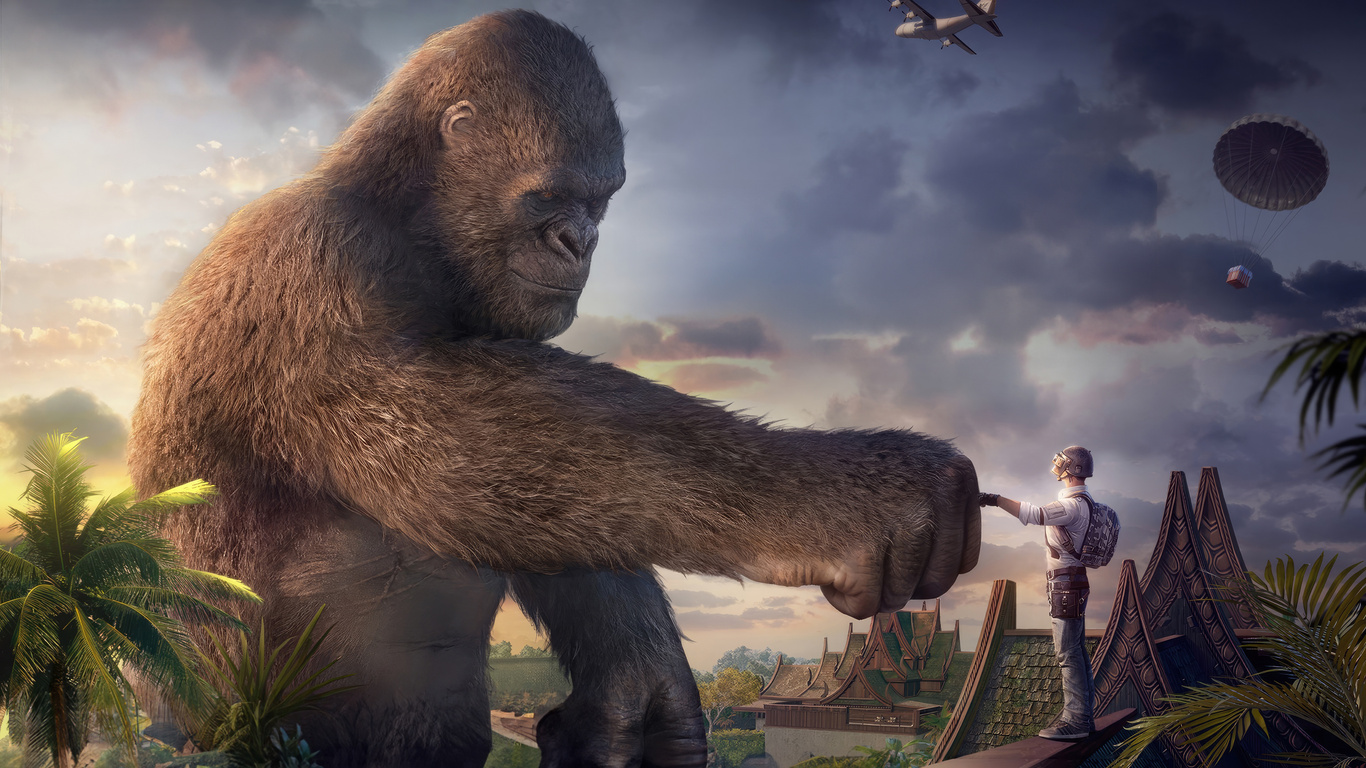 1366x768 Pubg X Godzilla Vs Kong 4k Laptop HD ,HD 4k Wallpapers,Images ...