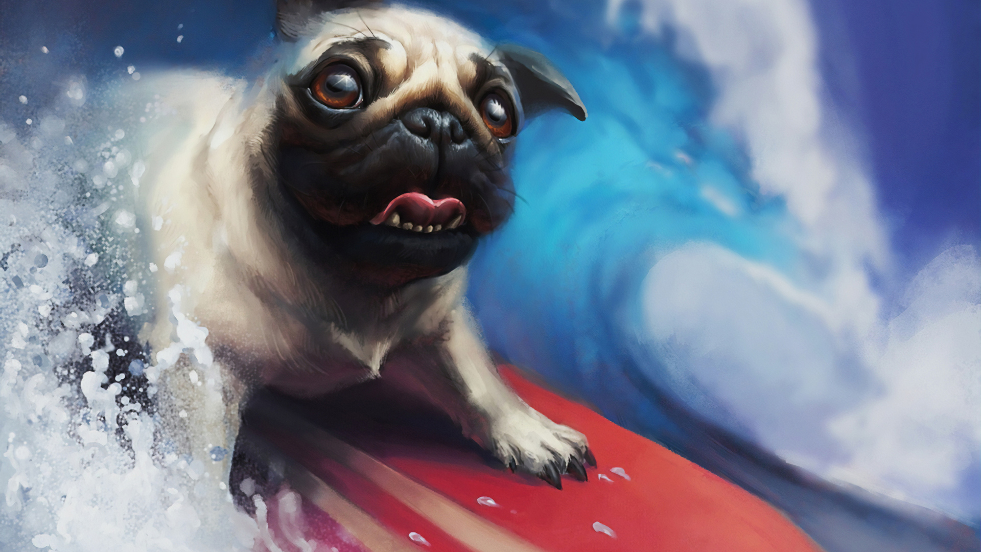 1920x1080 Pug Surfing Laptop Full HD 1080P HD 4k Wallpapers, Images,  Backgrounds, Photos and Pictures
