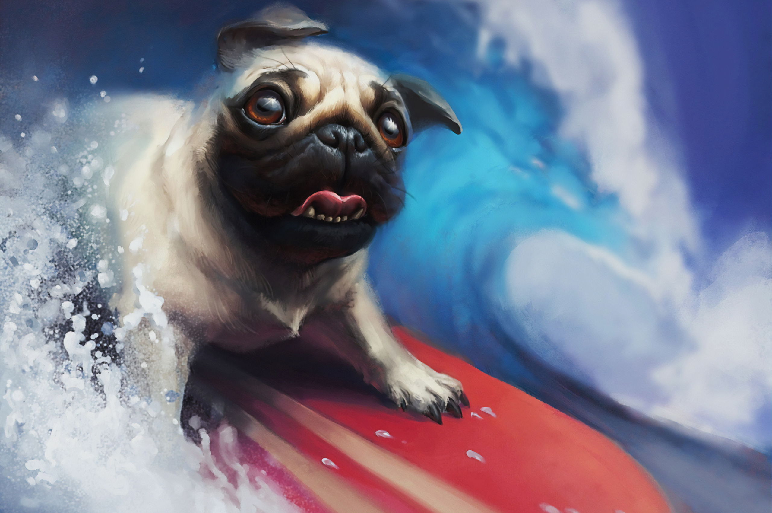 2560x1700 Pug Surfing Chromebook Pixel HD 4k Wallpapers, Images, Backgrounds,  Photos and Pictures