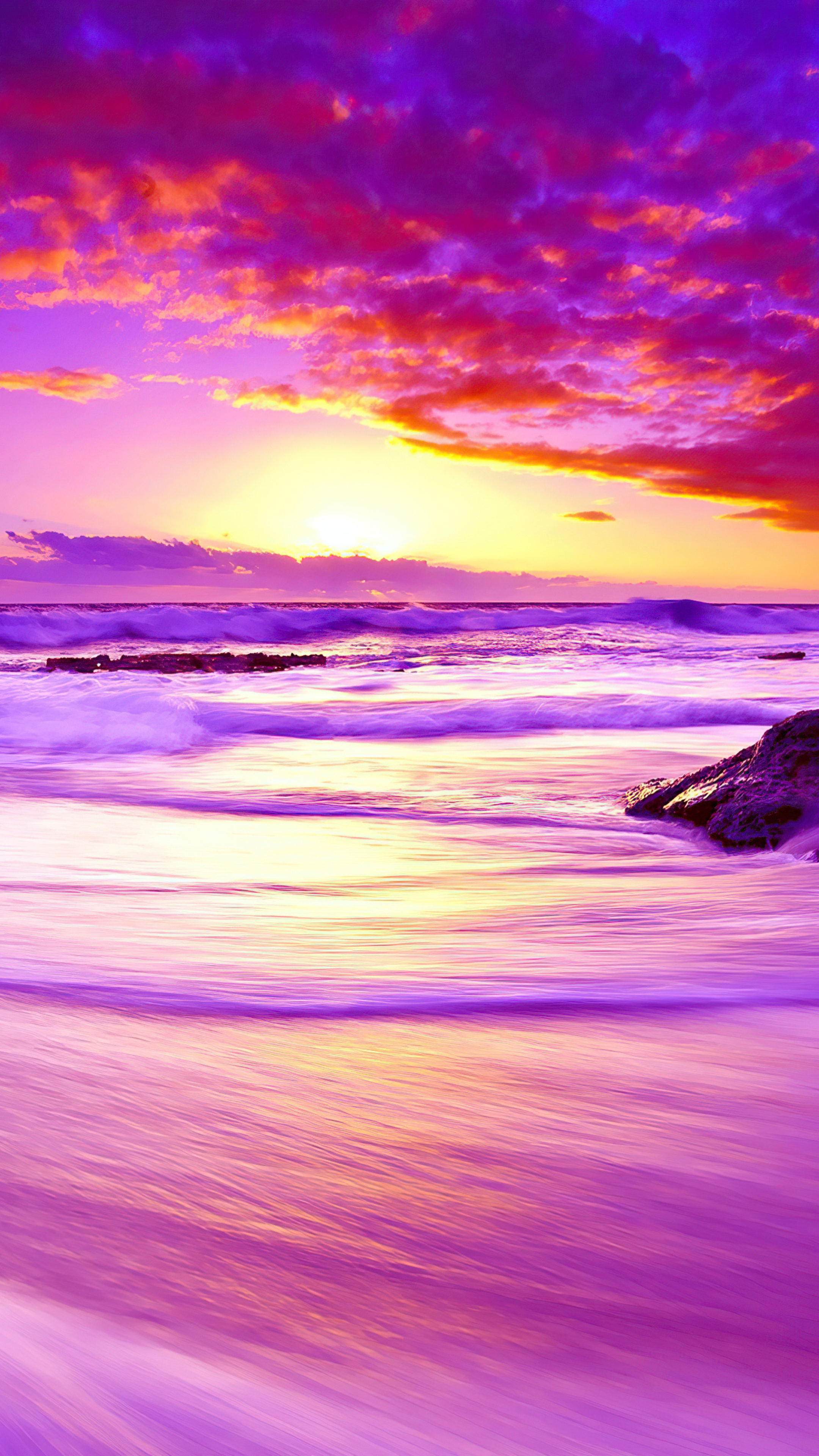 2160x3840 Purple Beach Sunset 4k Sony Xperia X,XZ,Z5 ...