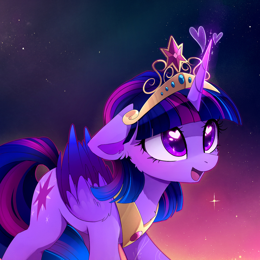 1024x1024 Purple Princess Horses 1024x1024 Resolution HD 4k Wallpapers ...