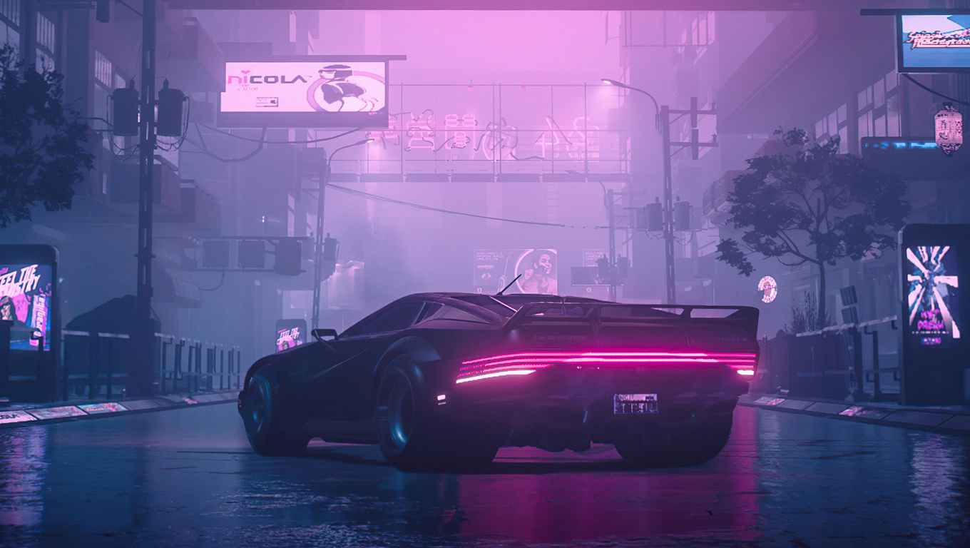 1360x768 Quadra Turbo Neon Cyberpunk 2077 4k Laptop HD ,HD 4k ...