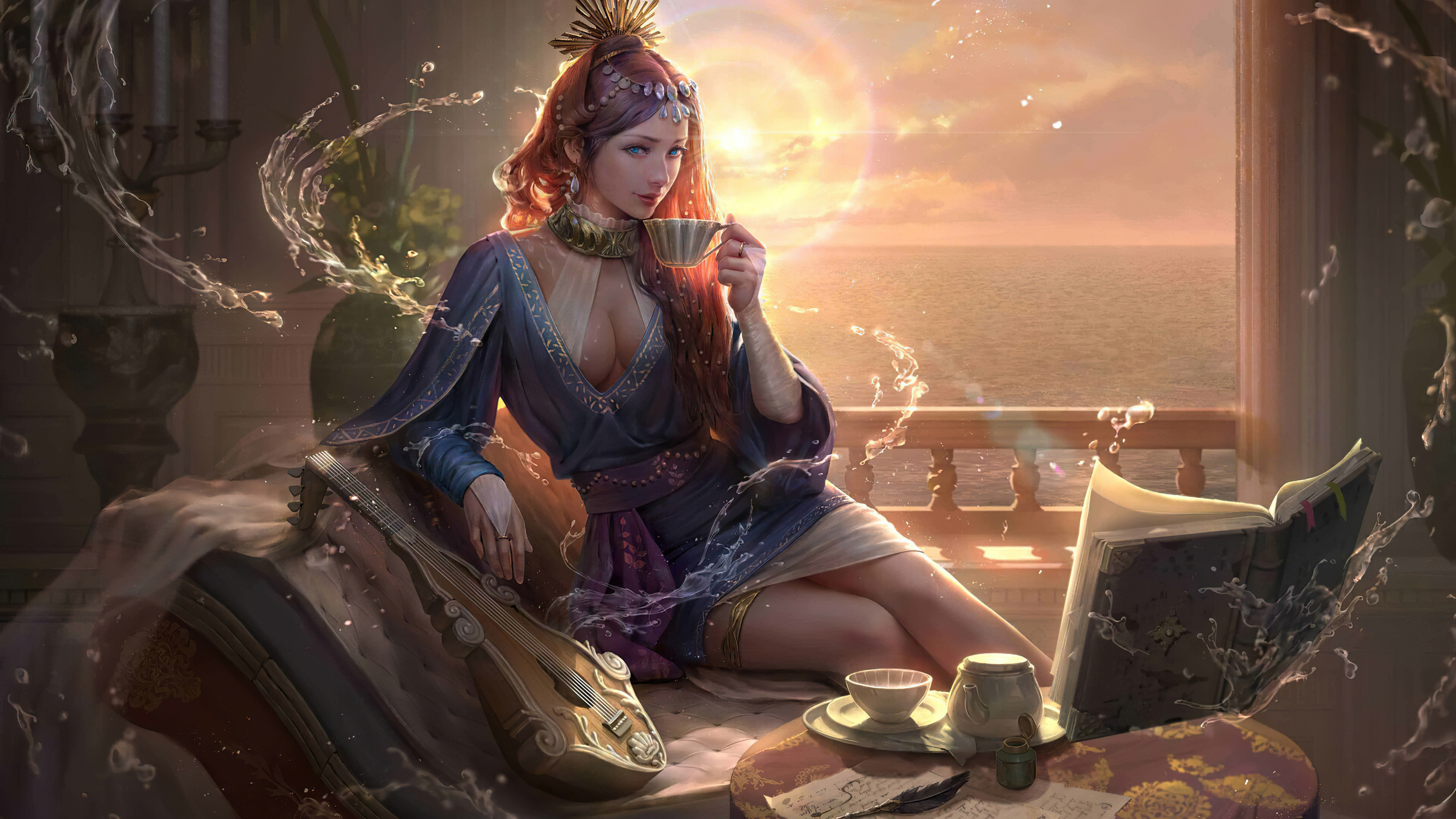 2560x1440 Queen Morning Coffee Fantasy 4k 1440P Resolution HD 4k Wallpapers Images Backgrounds 