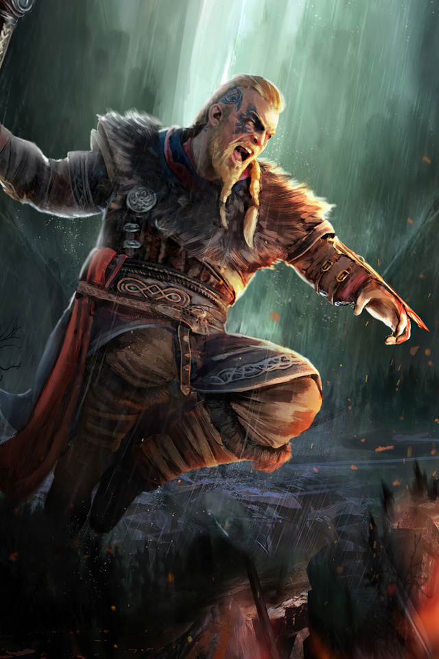 640x960 Ragnar Lothbrok Assassins Creed Valhalla 4k Iphone 4 Iphone 4s