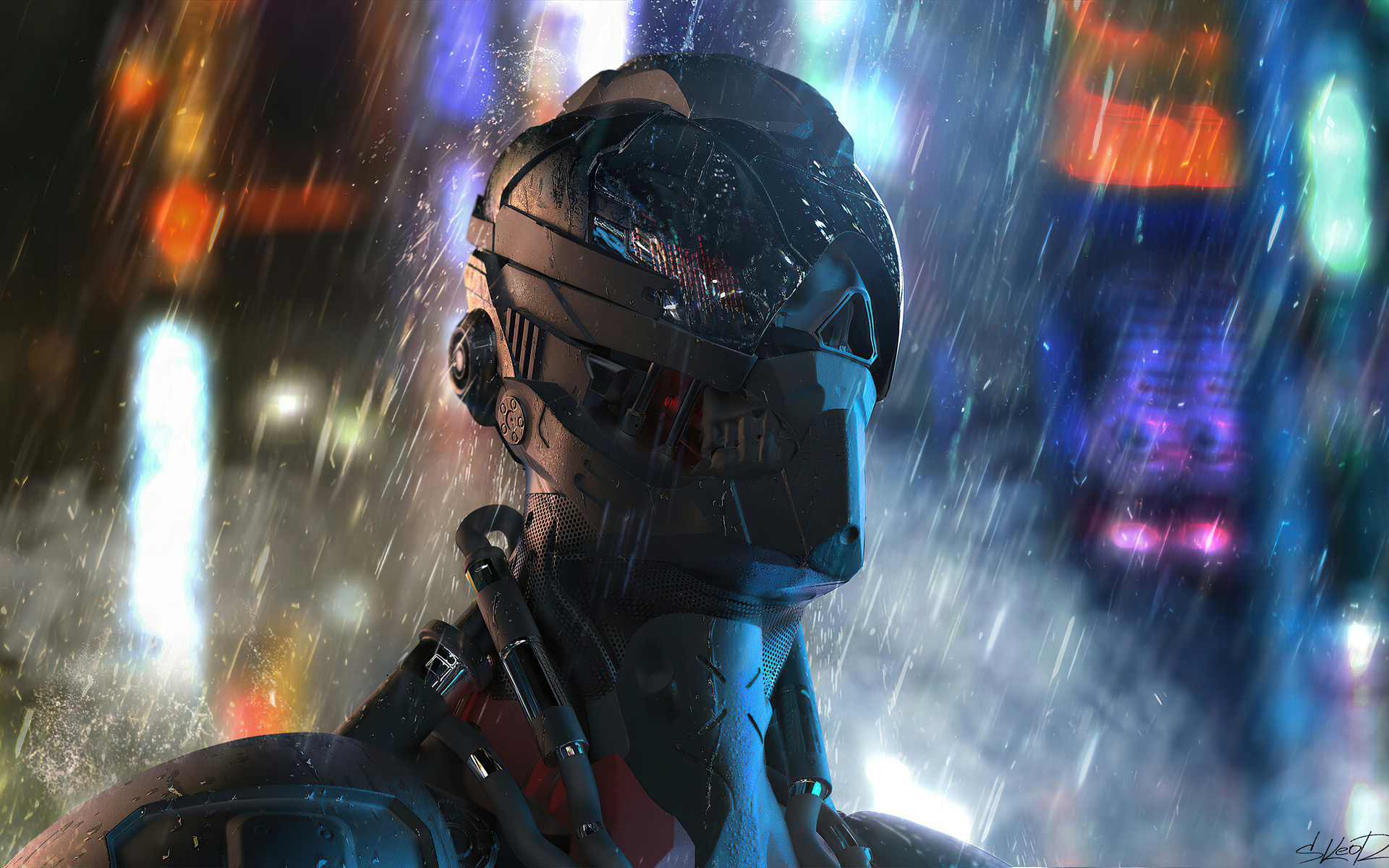 1920x1200 Rain Cyborg Robot 4k 1080P Resolution ,HD 4k Wallpapers ...