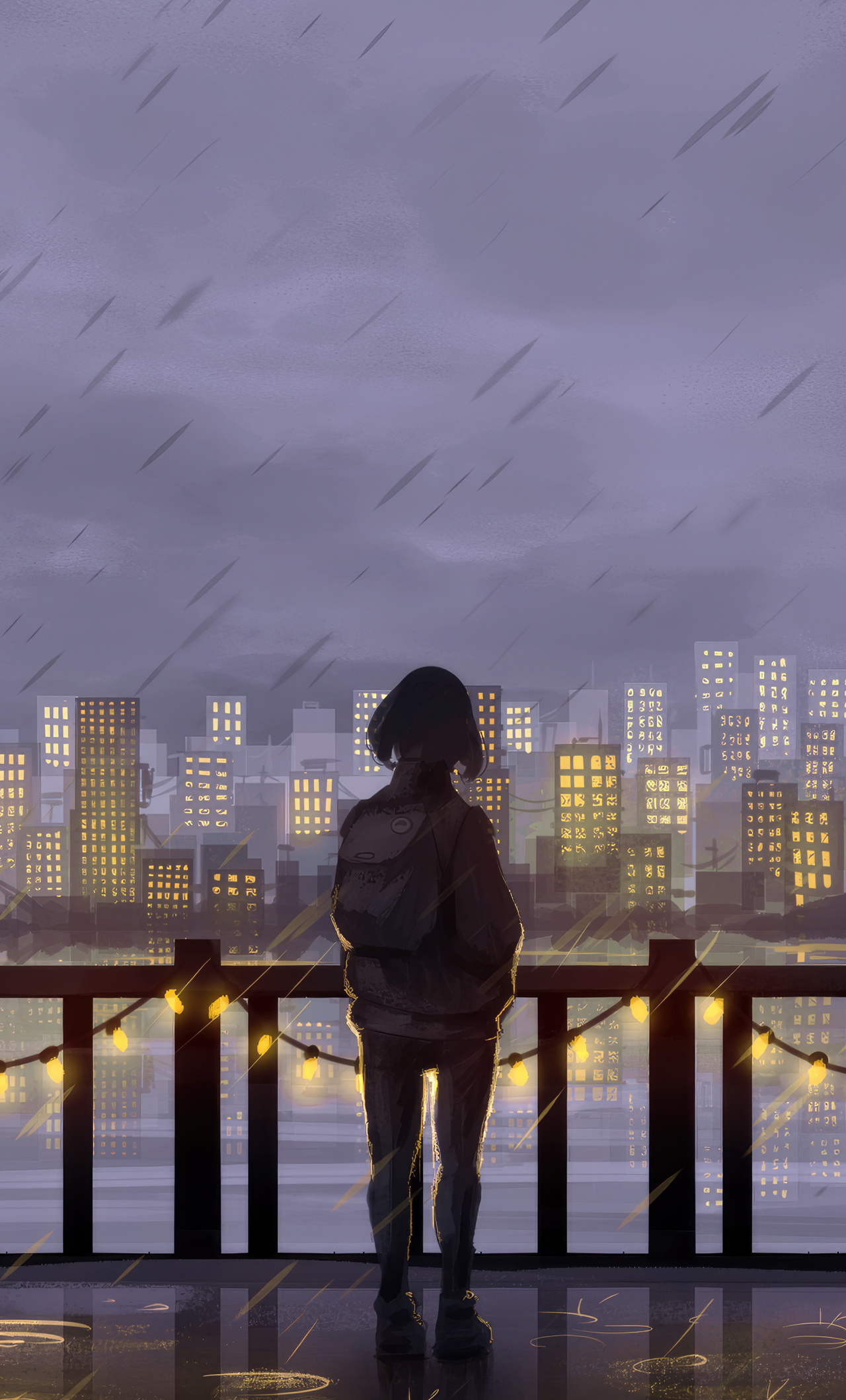 1280x2120 Rainy City And Thoughts Anime Girl iPhone 6+ ,HD 4k ...