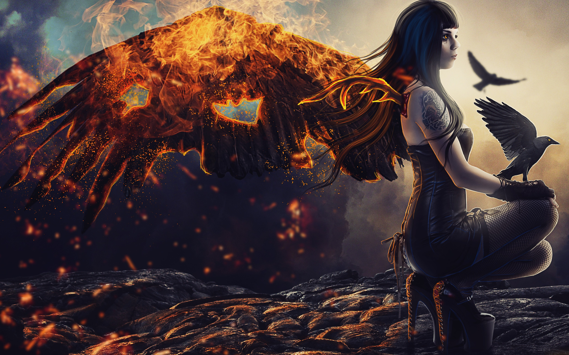 1920x1200 Raven Girl Artwork 5k 1080P Resolution ,HD 4k Wallpapers