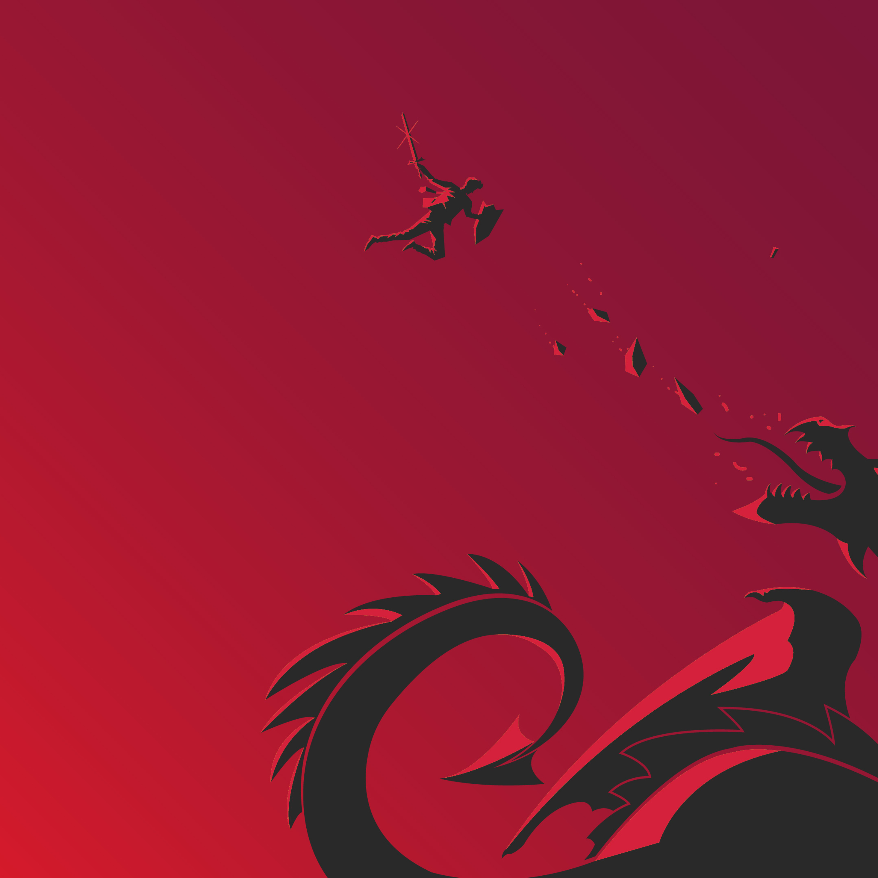 2932x2932 Red Dragon Vs Warrior Ipad Pro Retina Display ,HD 4k ...