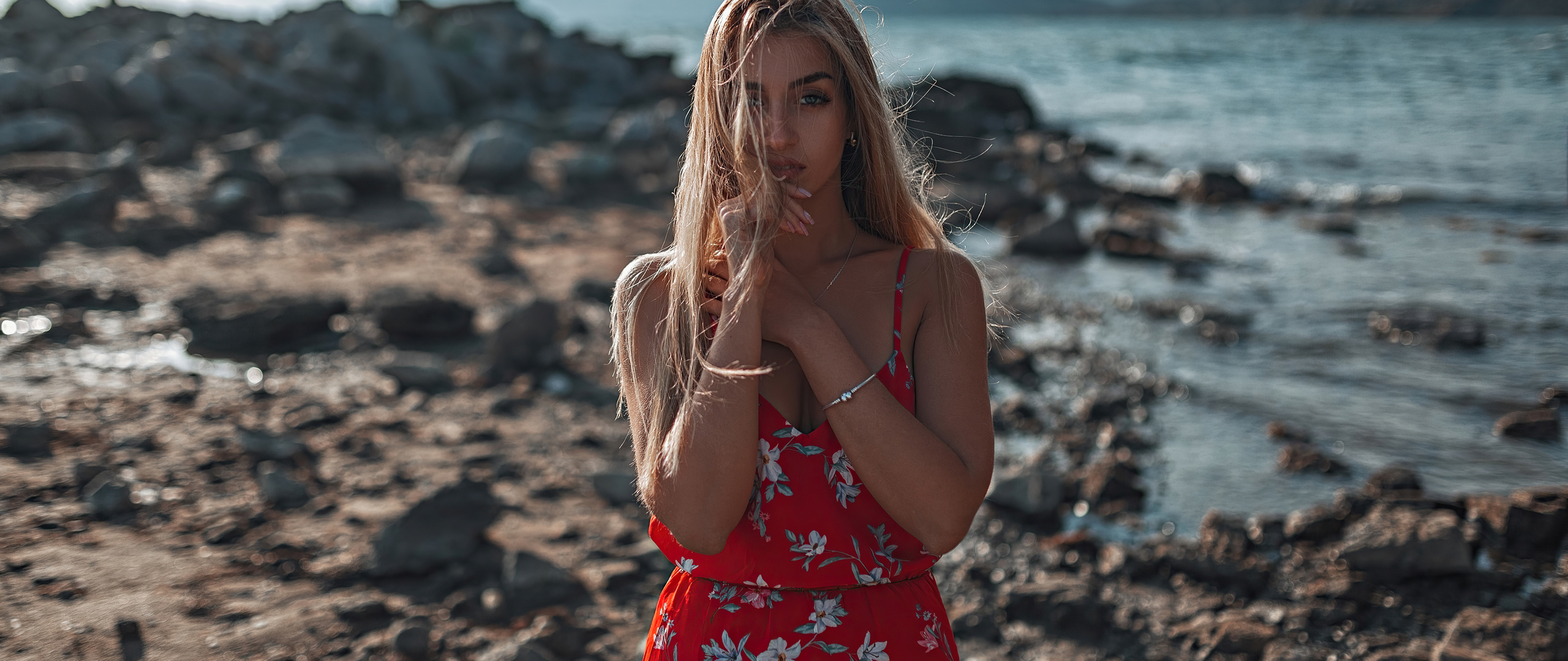 red-dress-blonde-beach-4k-qw.jpg