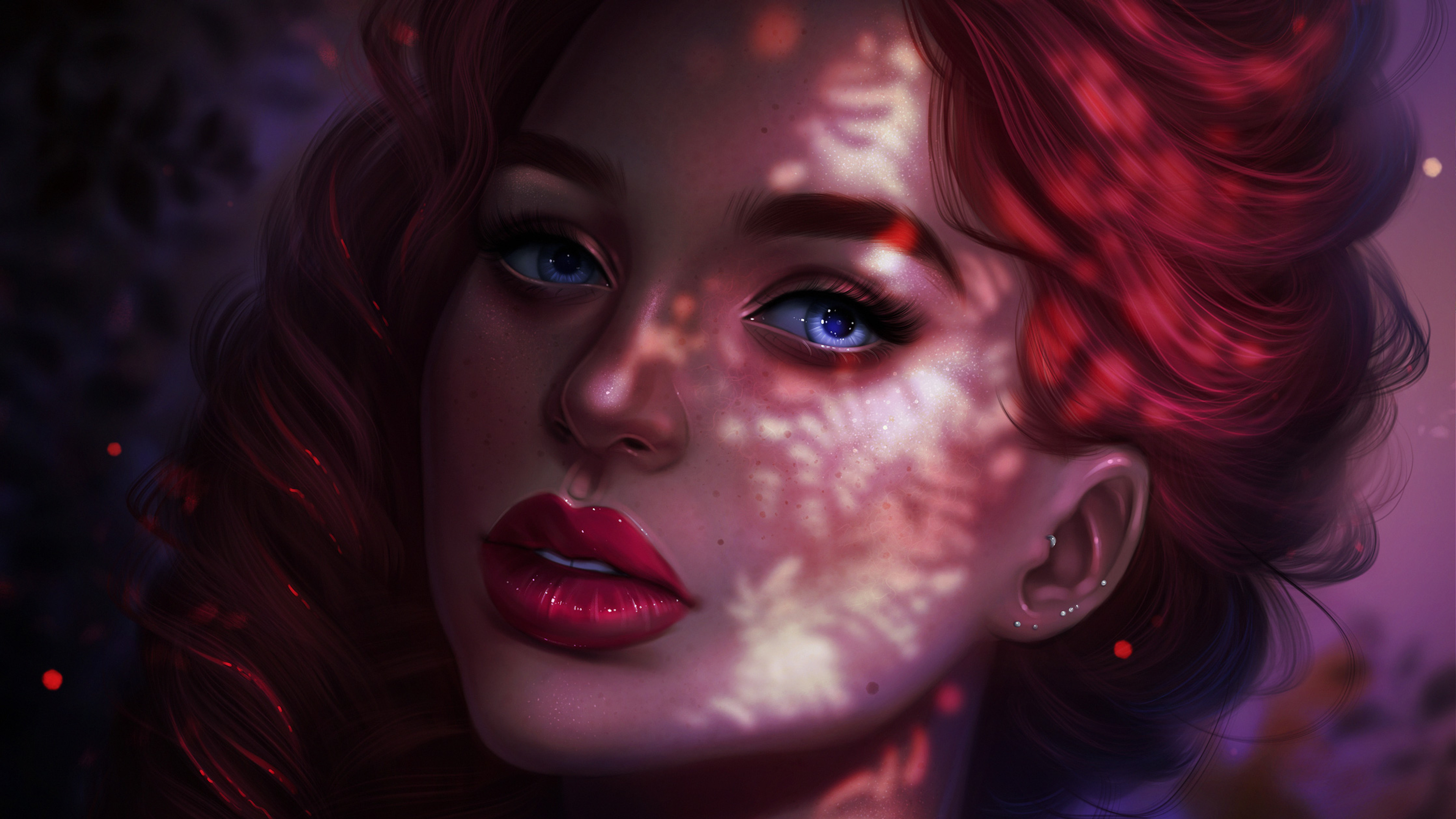 3840x2160 Red Head Girl Portrait Face Closeup 4k ,hd 4k Wallpapers 