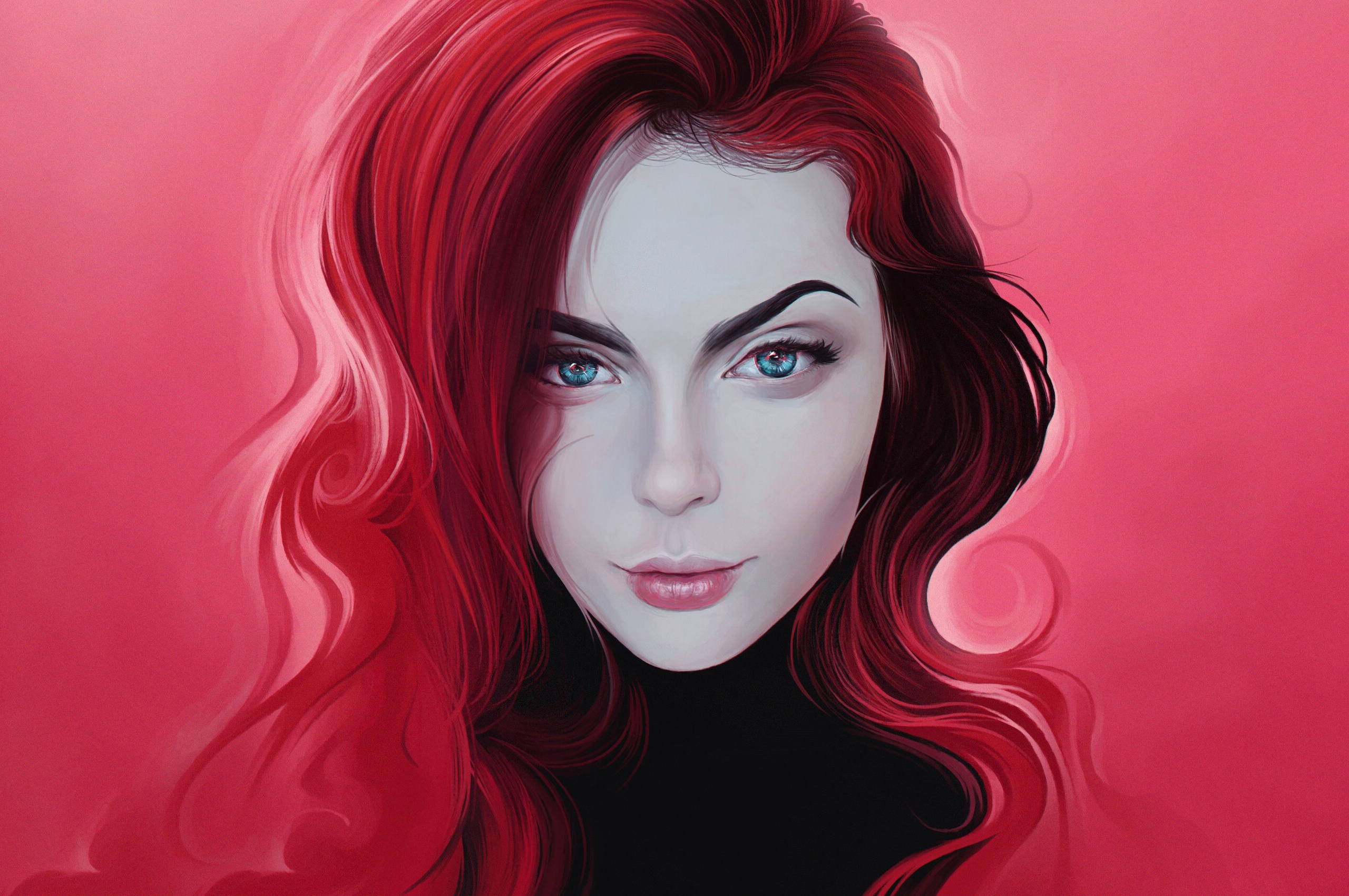 2560x1700 Red Head Women Portrait Digital Chromebook Pixel Hd 4k