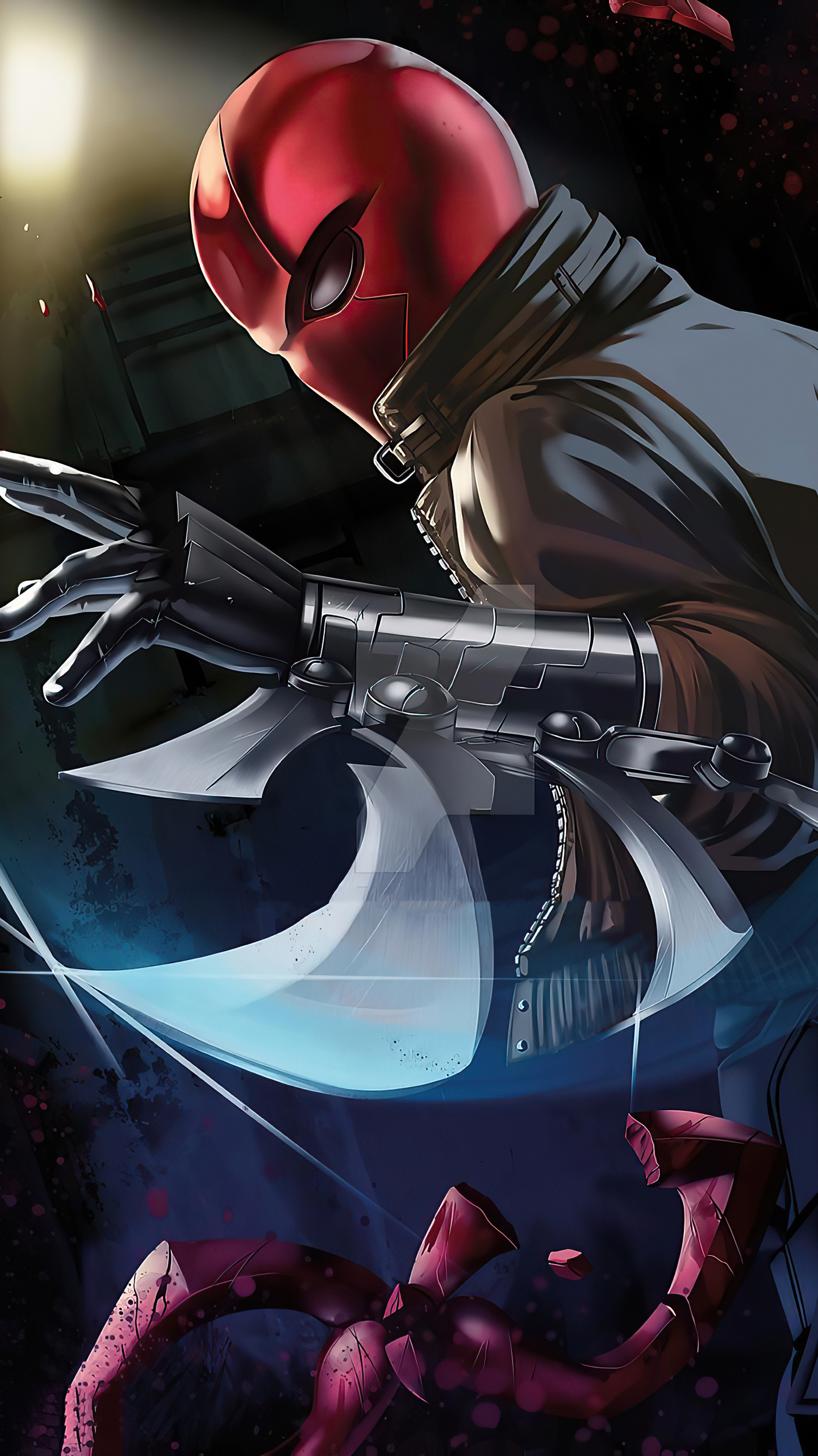 1440x2560 Red Hood Mask Man Samsung Galaxy S6,S7 ,Google Pixel XL
