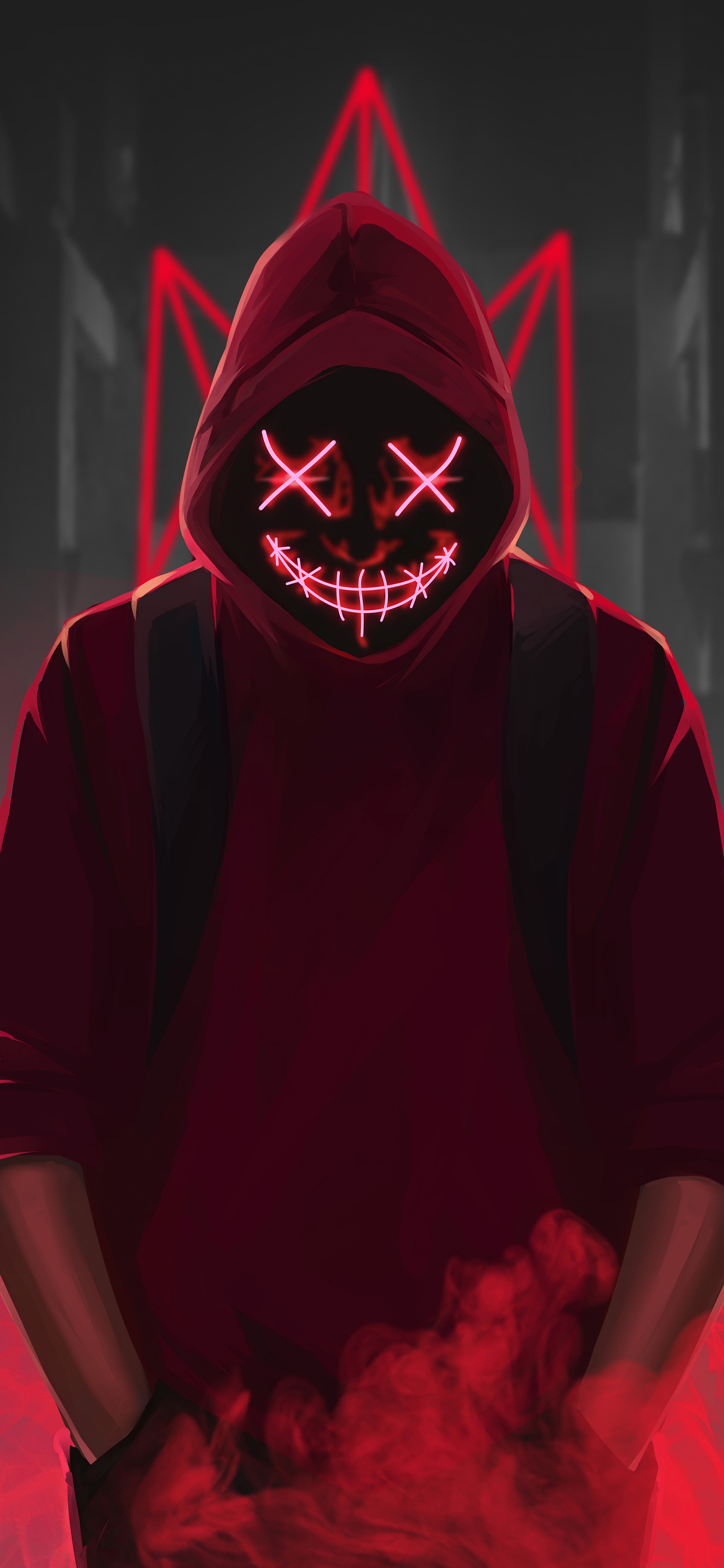 Red Mask Neon Eyes 4k Iphone XS MAX ...