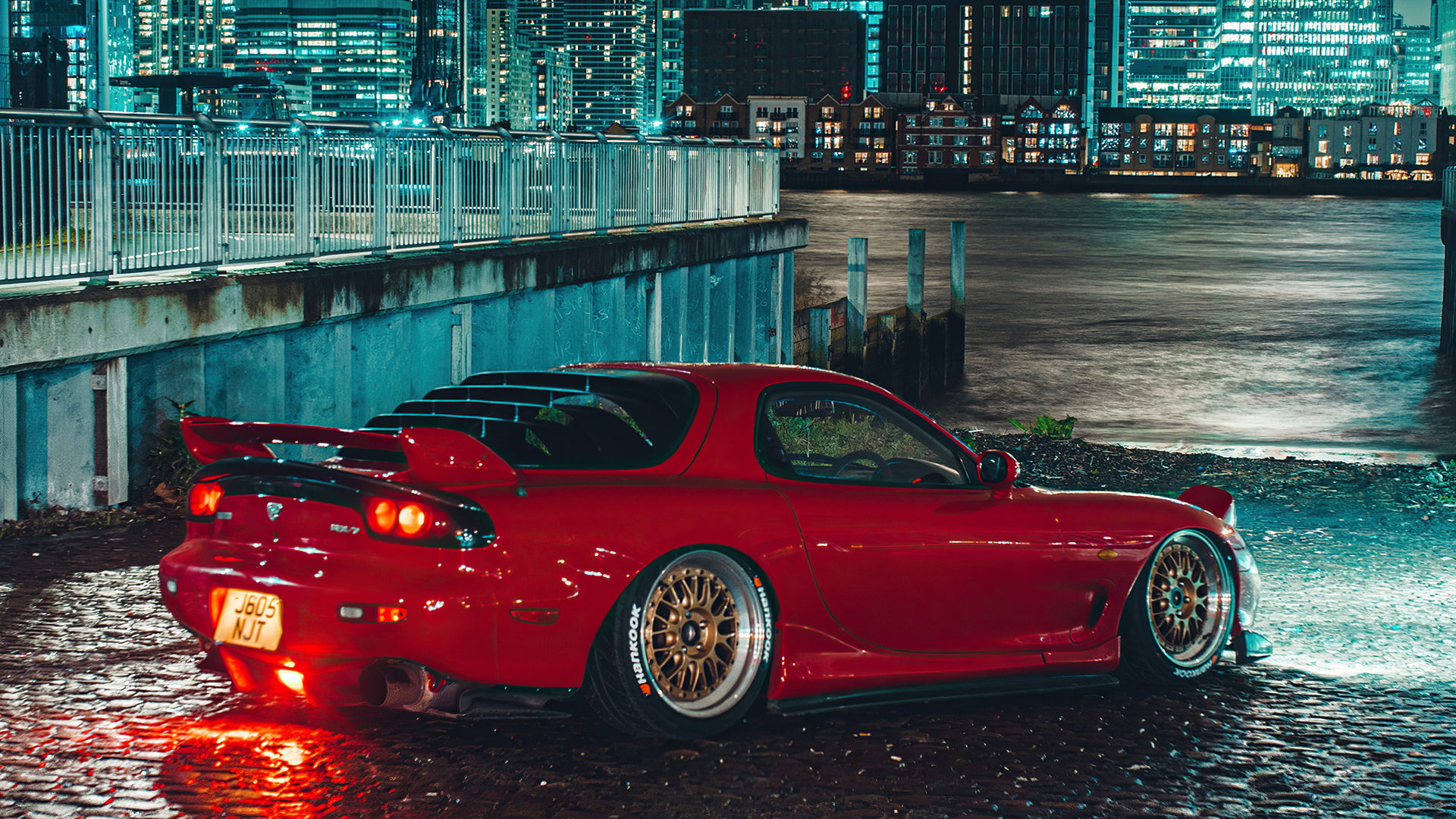 1920x1080 Red Mazda Rx7 On Streets K4 Laptop Full HD 1080P HD 4k Wallpapers, Images, Backgrounds