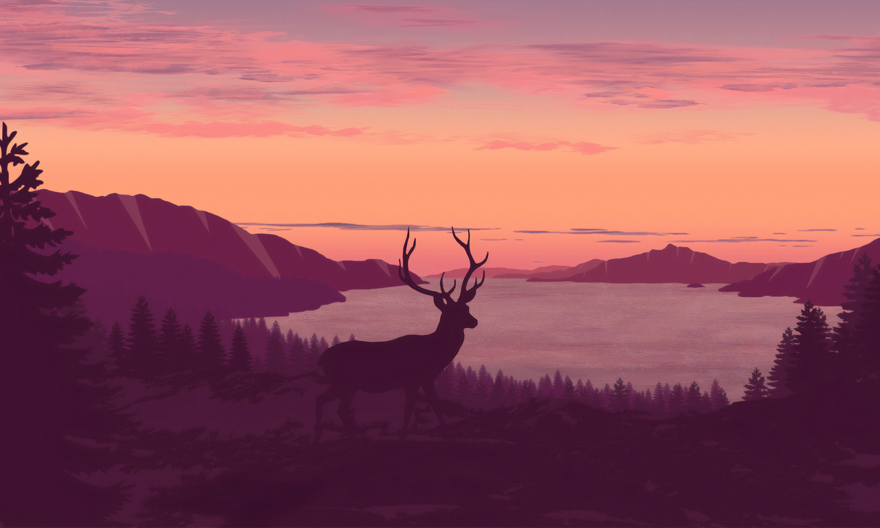 1280x768 Reindeer Minimalist Call Of Sunset 4k 1280x768 Resolution HD