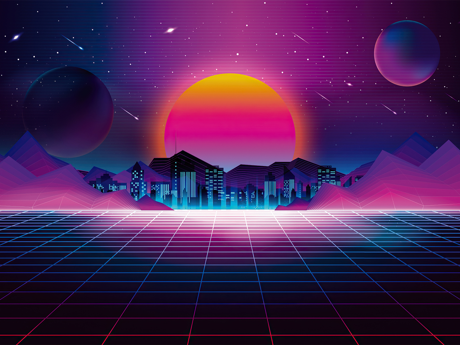 1600x1200 Retro City Sunset 4k Wallpaper,1600x1200 Resolution HD 4k ...