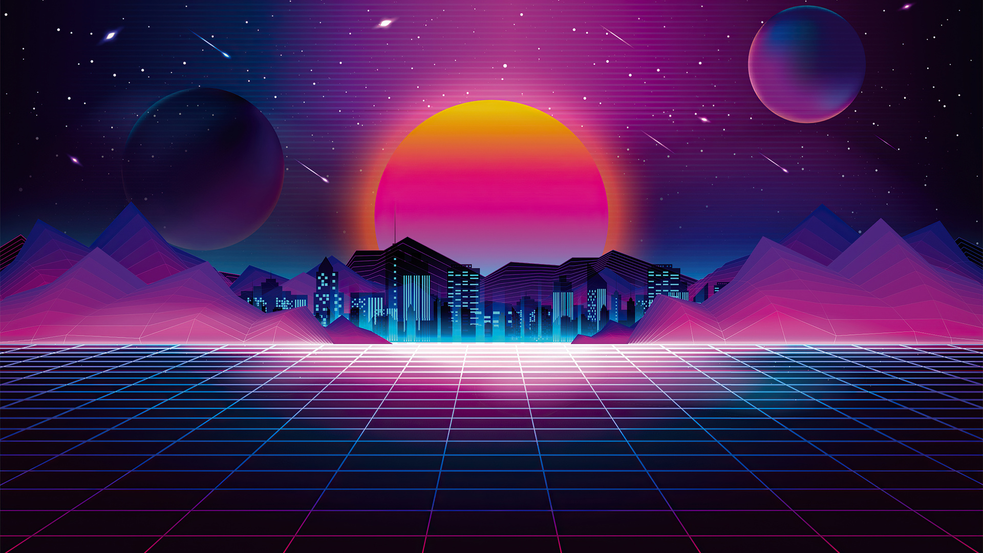 1920x1080 Retro City Sunset 4k Laptop Full HD 1080P ,HD 4k Wallpapers