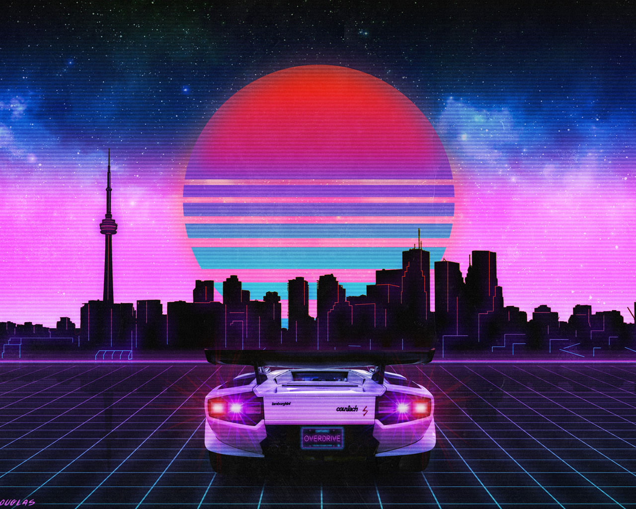 1280x1024 Retro Wave Lamborghini Neon City 5k Wallpaper,1280x1024 ...