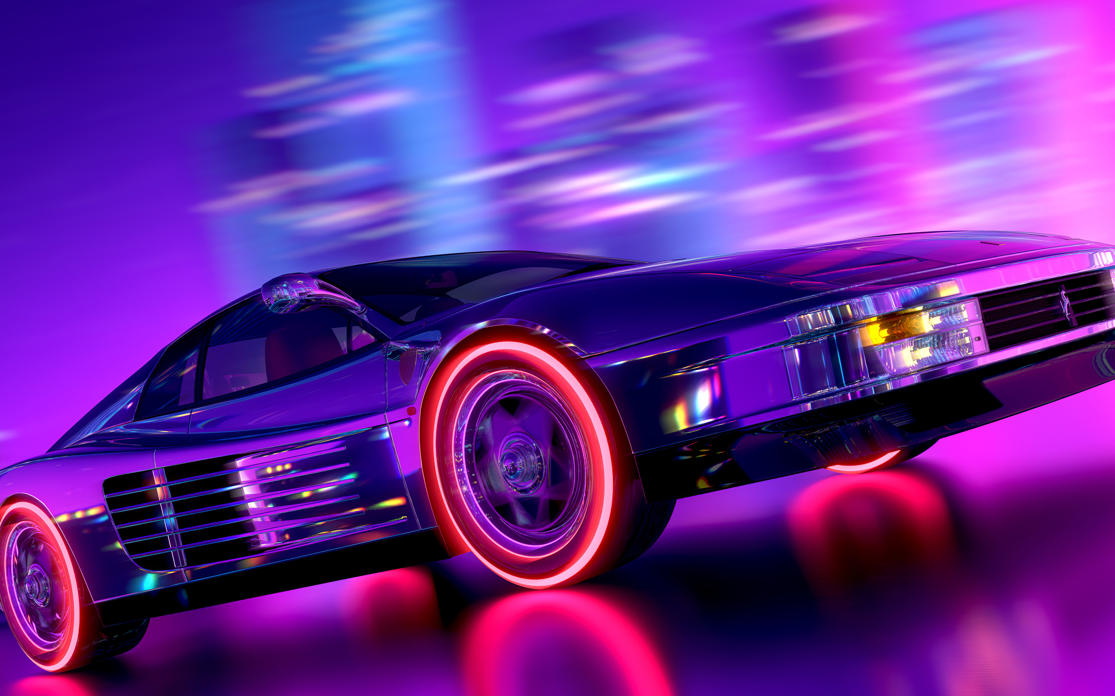 3840x2400 Retrowave Car Night 4k 4k HD 4k Wallpapers, Images