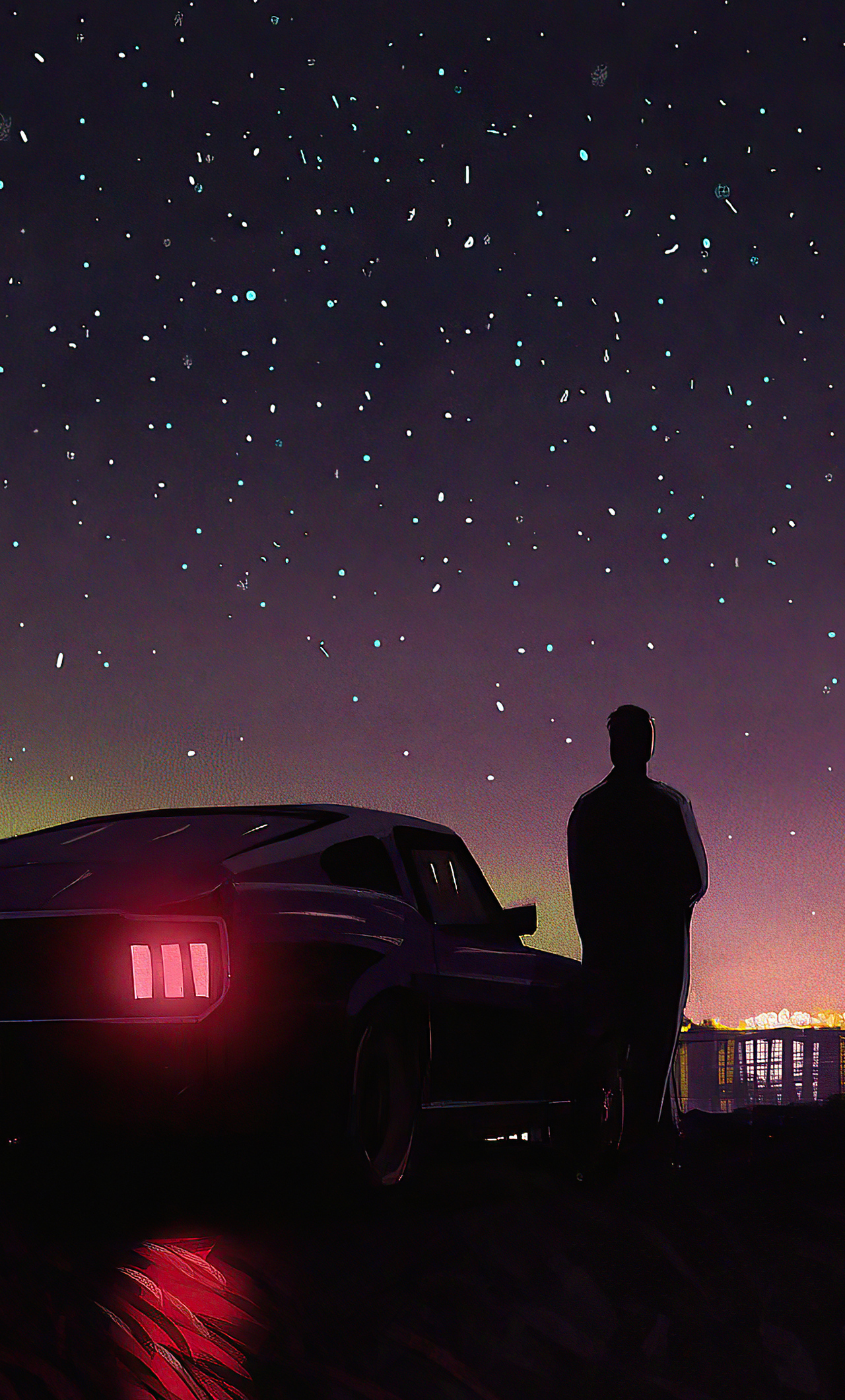 1280x2120 Retrowave Nights With Ford Mustang 4k iPhone 6+ HD 4k ...