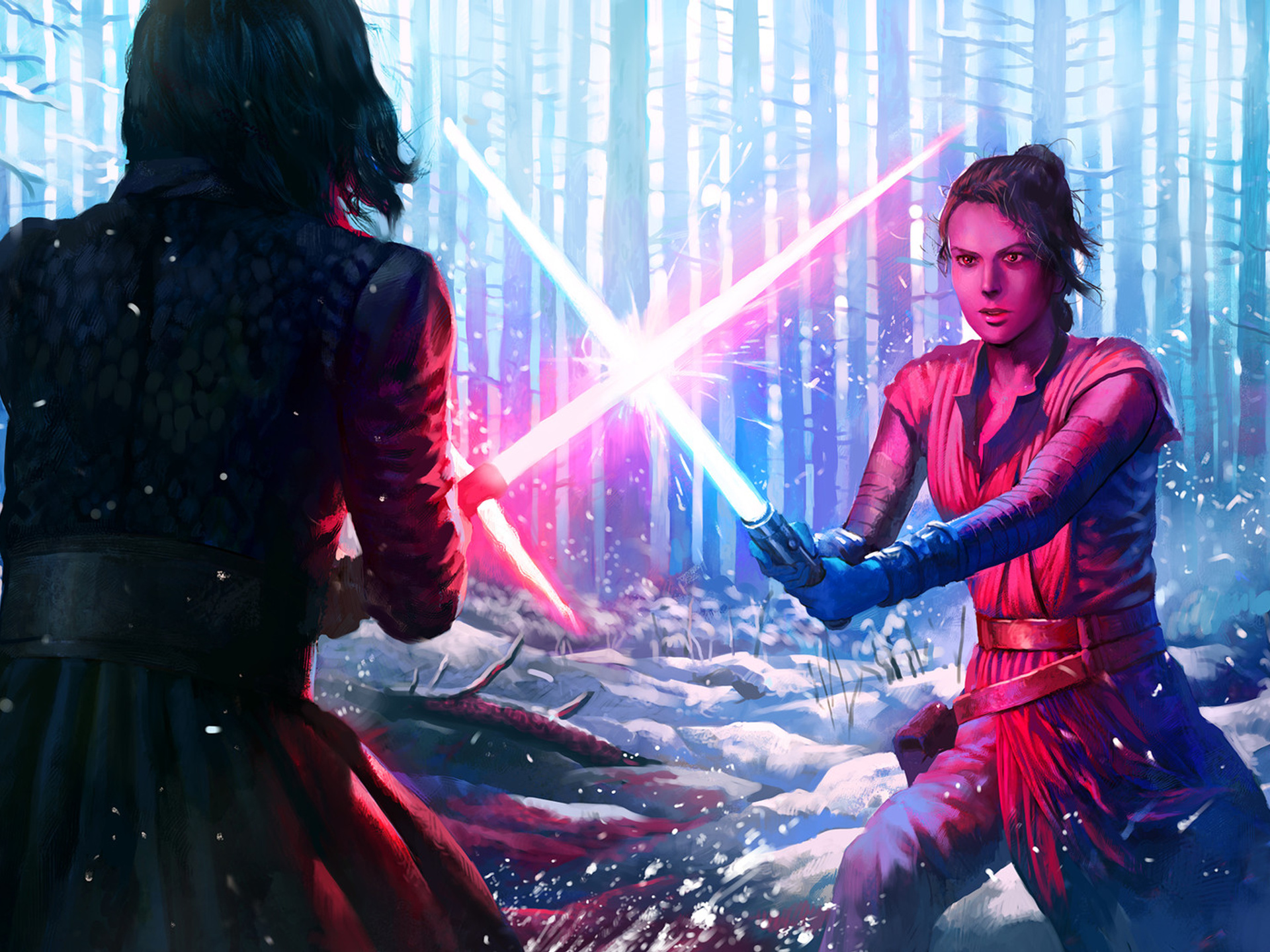 1920x1440 Rey And Kylo Ren Art 1920x1440 Resolution HD 4k Wallpapers ...