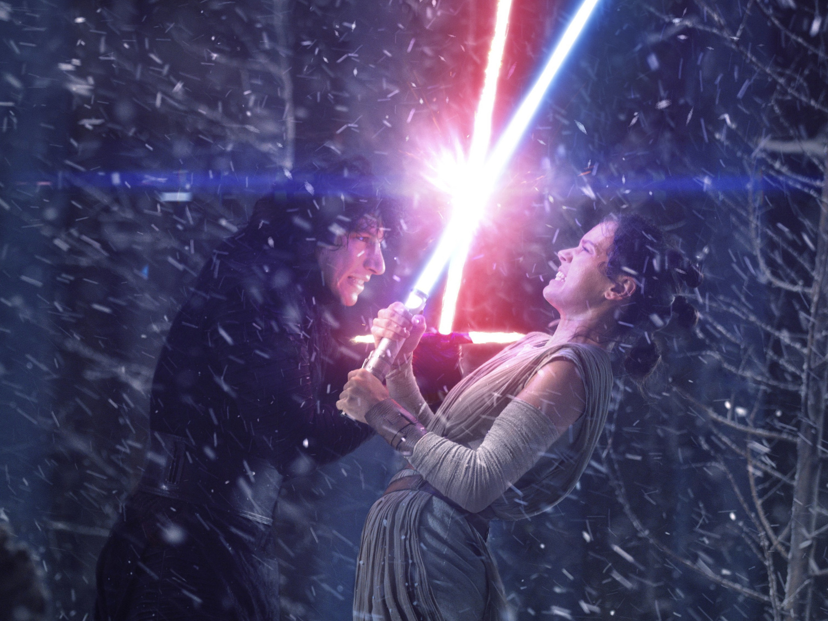 1680x1260 Rey And Kylo Ren Fighting With Lightsaber 1680x1260 ...