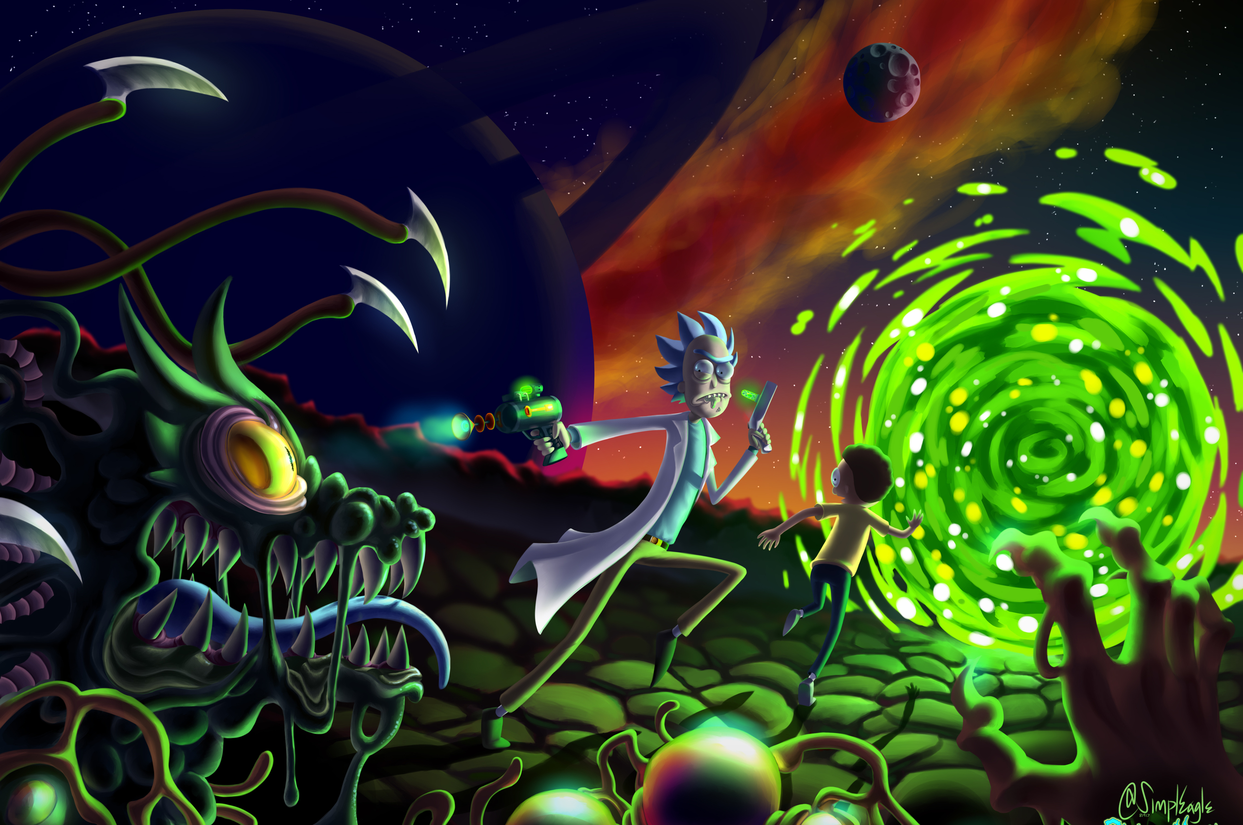 Rick And Morty 5k Fan Art In 2560x1700 Resolution. rick-and-morty-5k-...