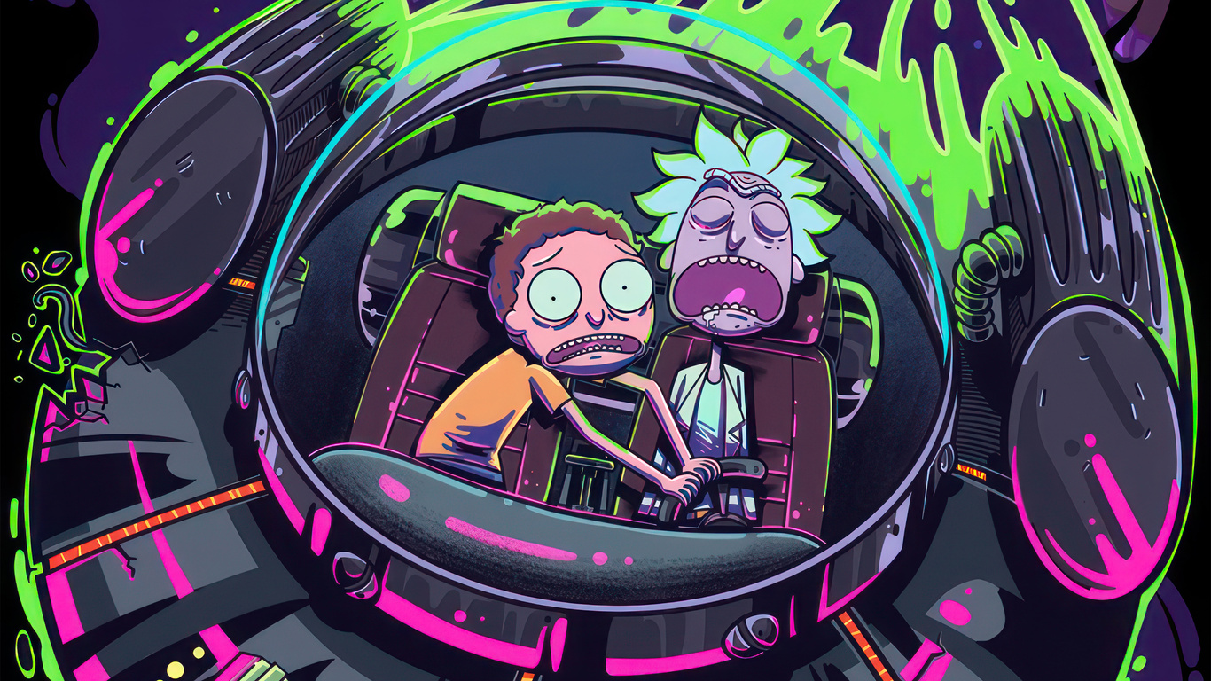 1366x768 Rick And Morty Out Of Control 4k Laptop HD ,HD 4k Wallpapers ...