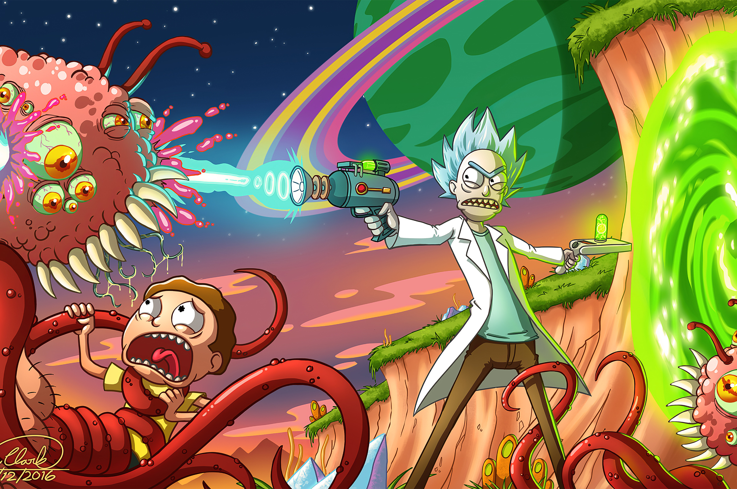 HD wallpaper: TV Show, Rick and Morty, Earth, Morty Smith, Portal