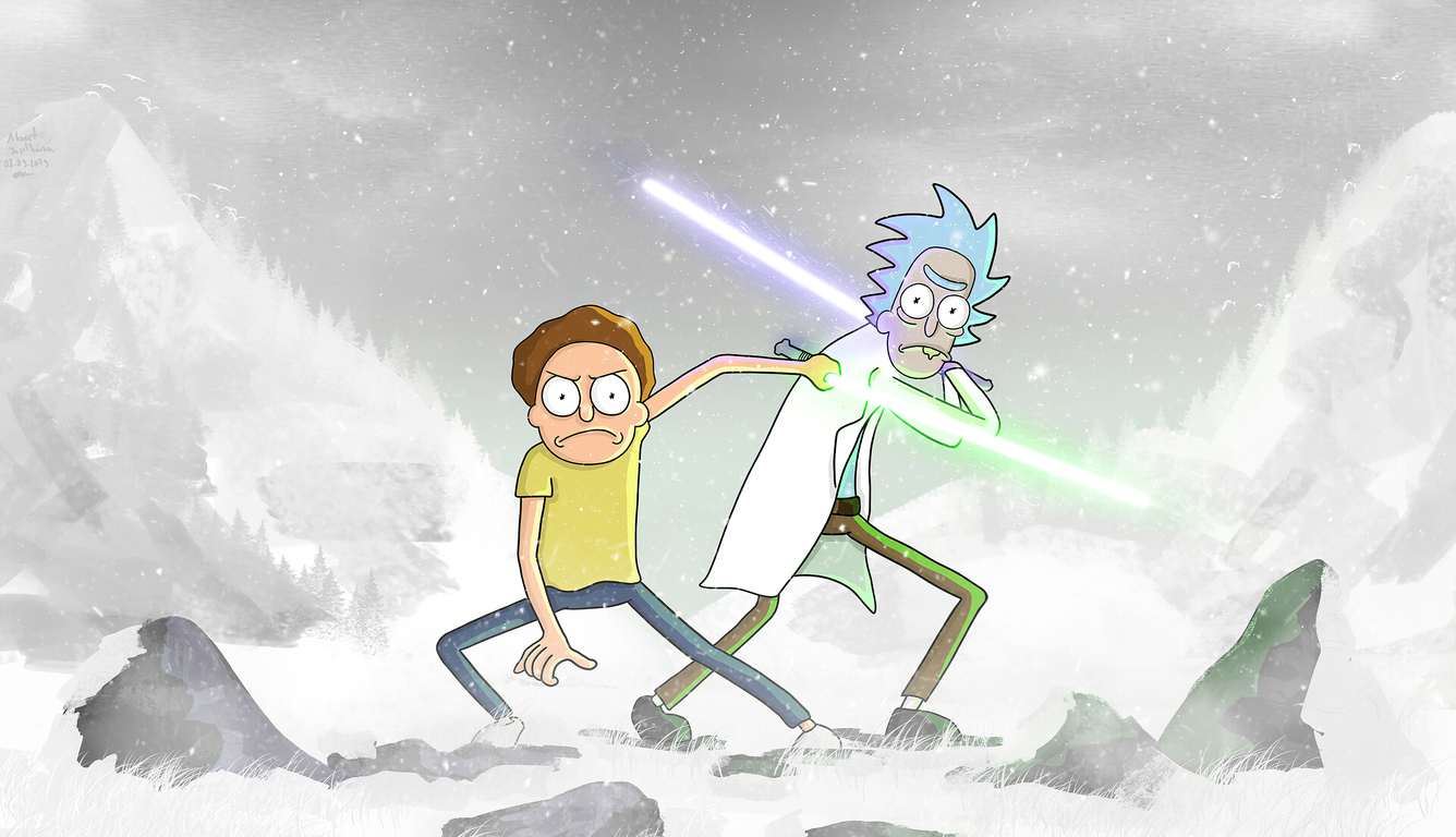 1336x768 Rick And Morty Star Wars 4k Laptop HD HD 4k Wallpapers, Images,  Backgrounds, Photos and Pictures