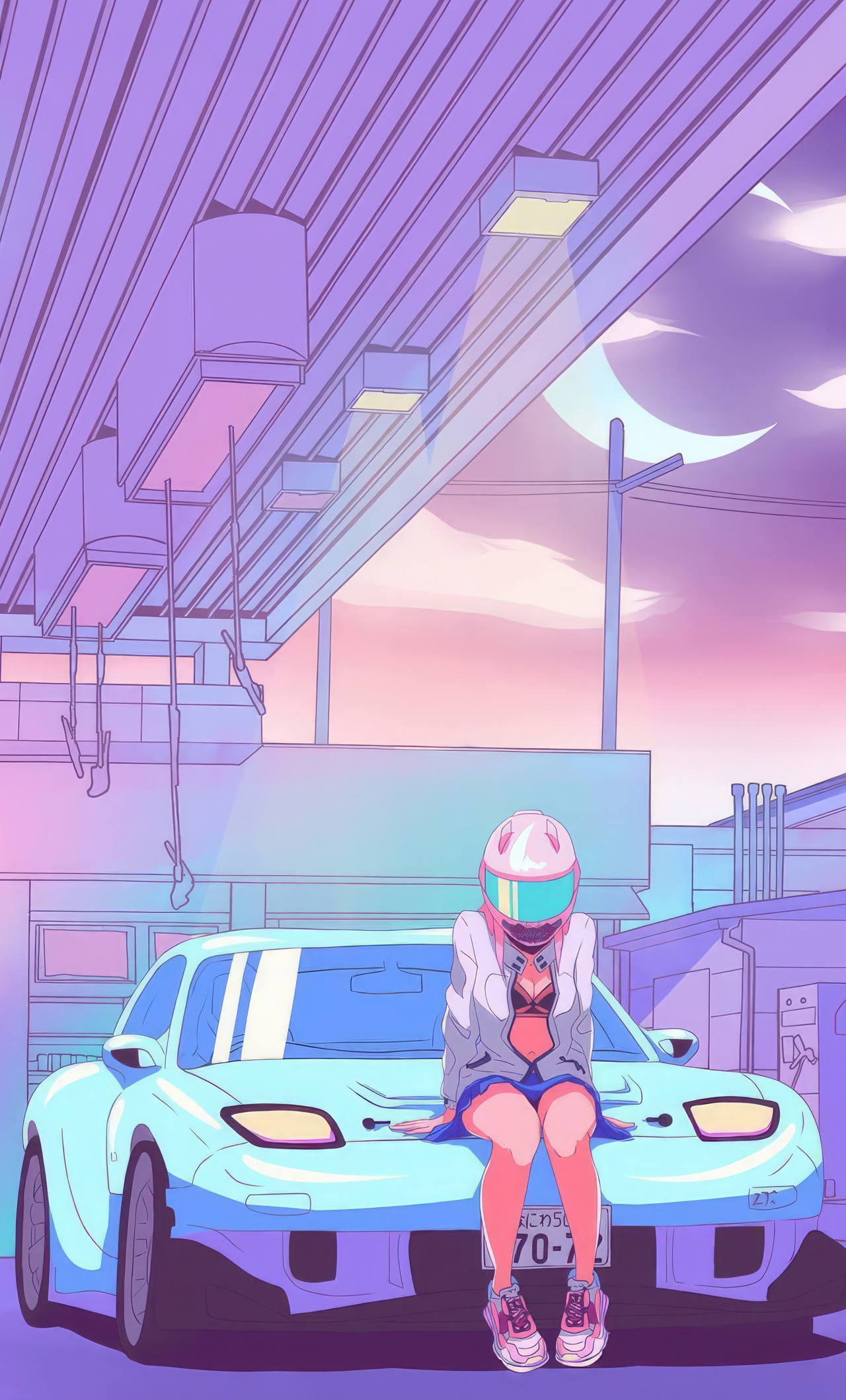 1280x2120 Rider Girl Synthwave iPhone 6+ HD 4k Wallpapers, Images ...