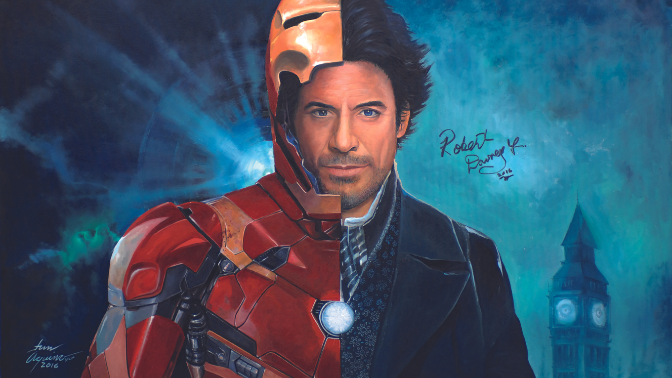 1360x765 Robert Downery JR As Holmes And Iron Man Portrait 1360x765