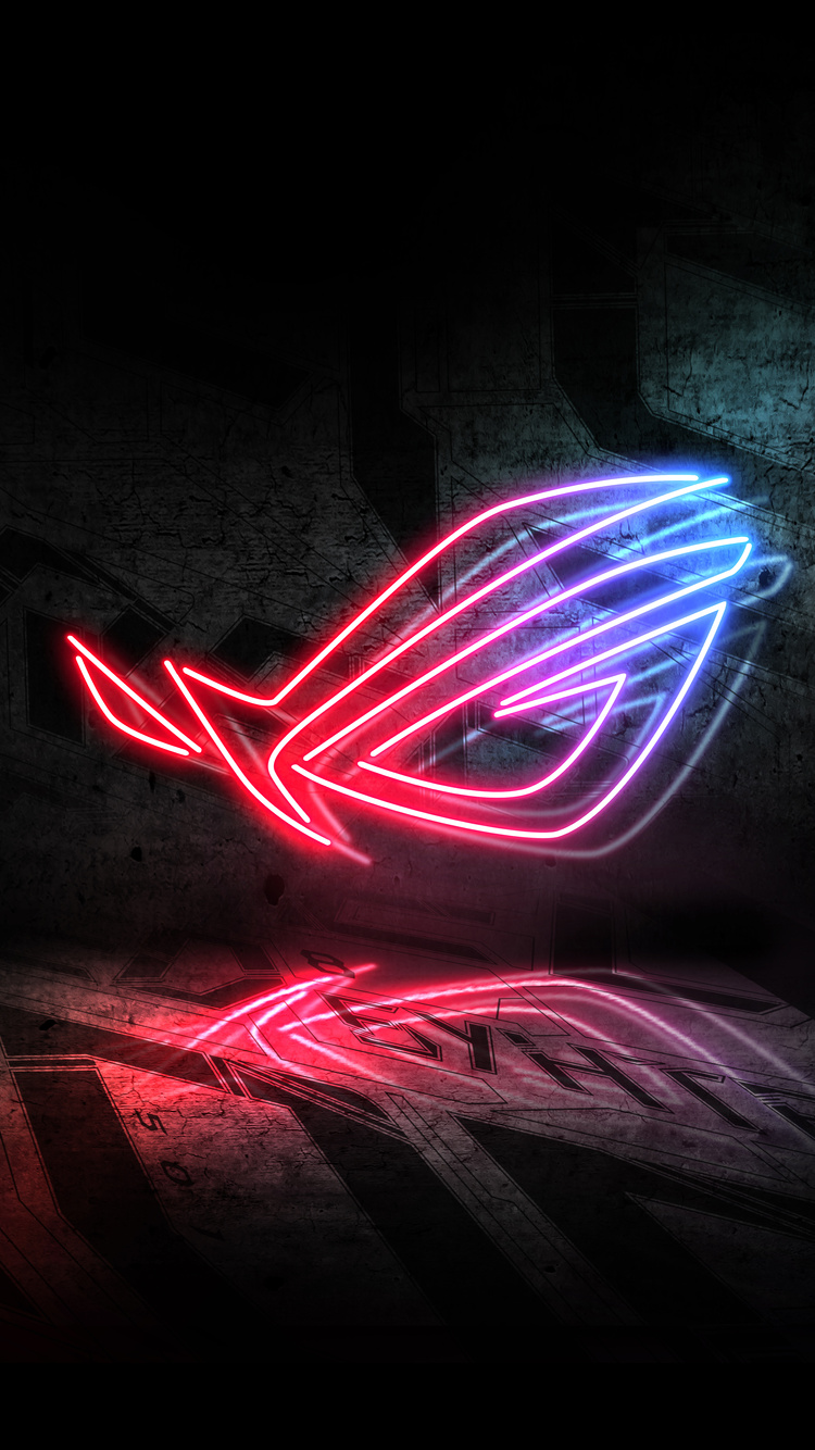 750x1334 Rog Neon Logo 5k iPhone 6, iPhone 6S, iPhone 7 HD 4k