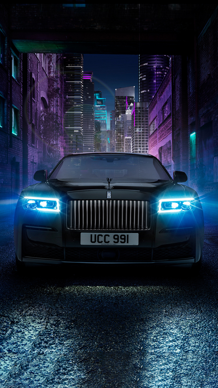 Rolls Royce Black Badge Ghost 2021 4k Wallpaper In 750x1334 Resolution