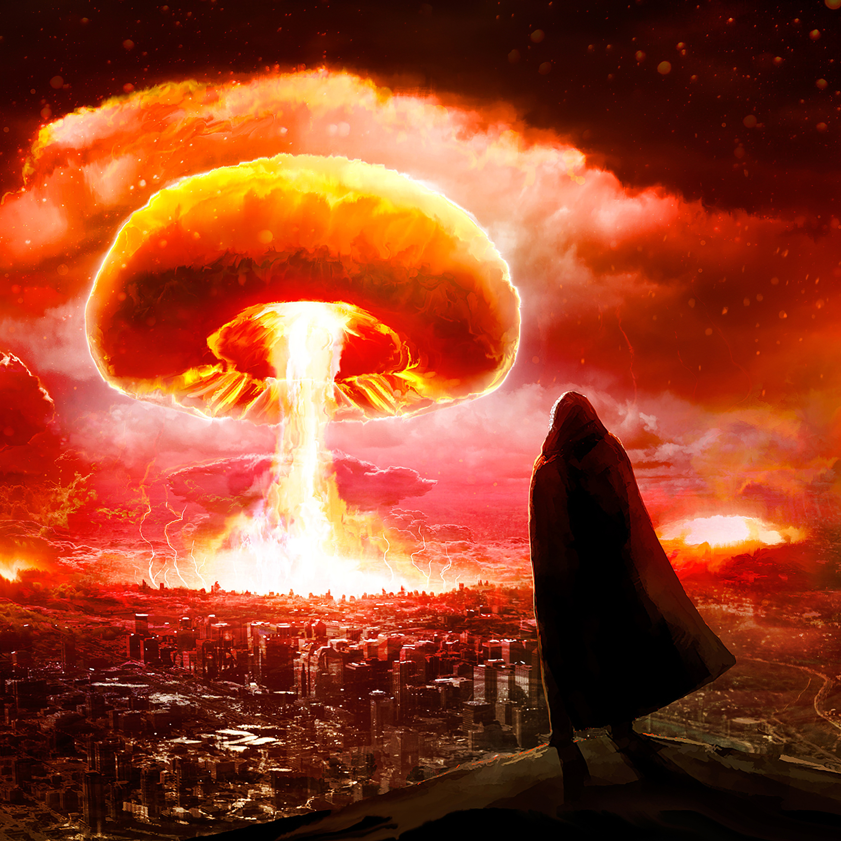 Конец света пройдет. Апокалипсис ядерный взрыв. Ядерный гриб арт. Атомный взрыв арт. Ядерный взрыв на планете.