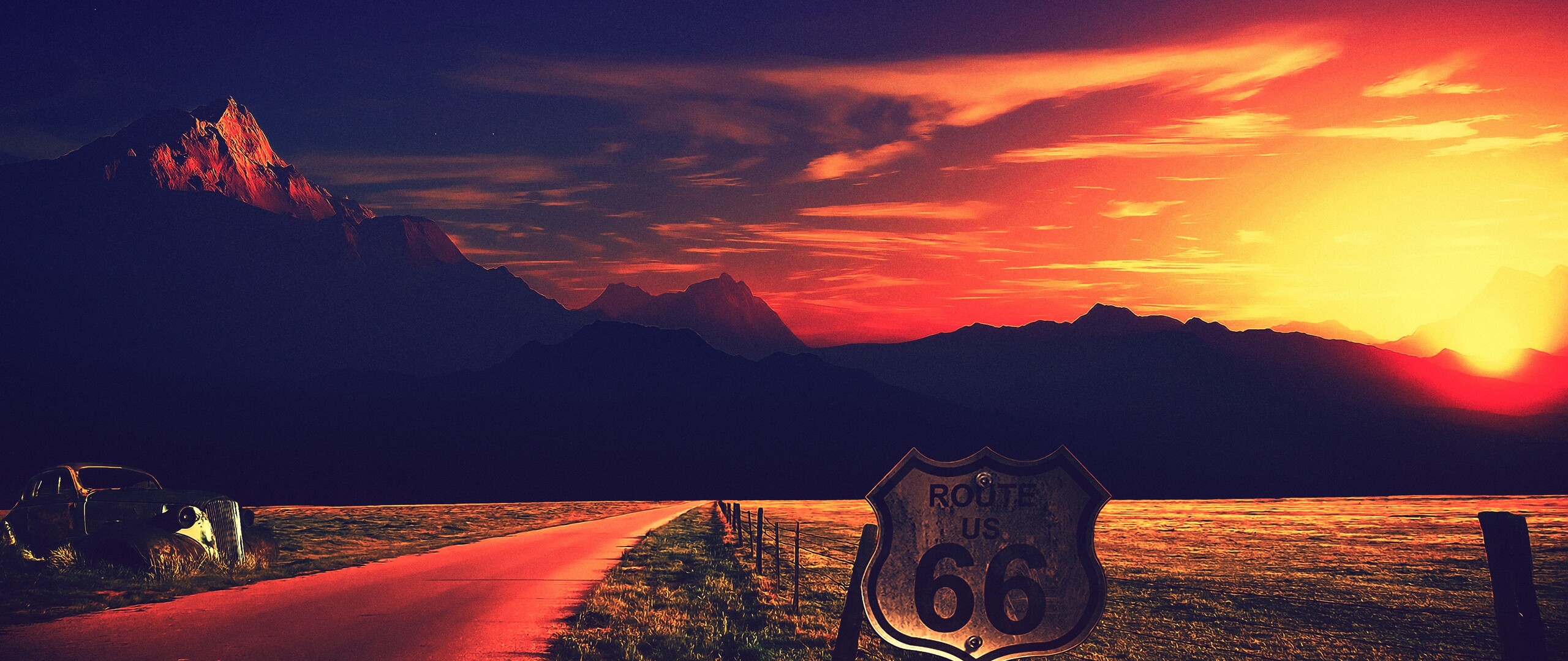 2560x1080 Route Us 66 Photography 4k Wallpaper,2560x1080 Resolution HD ...