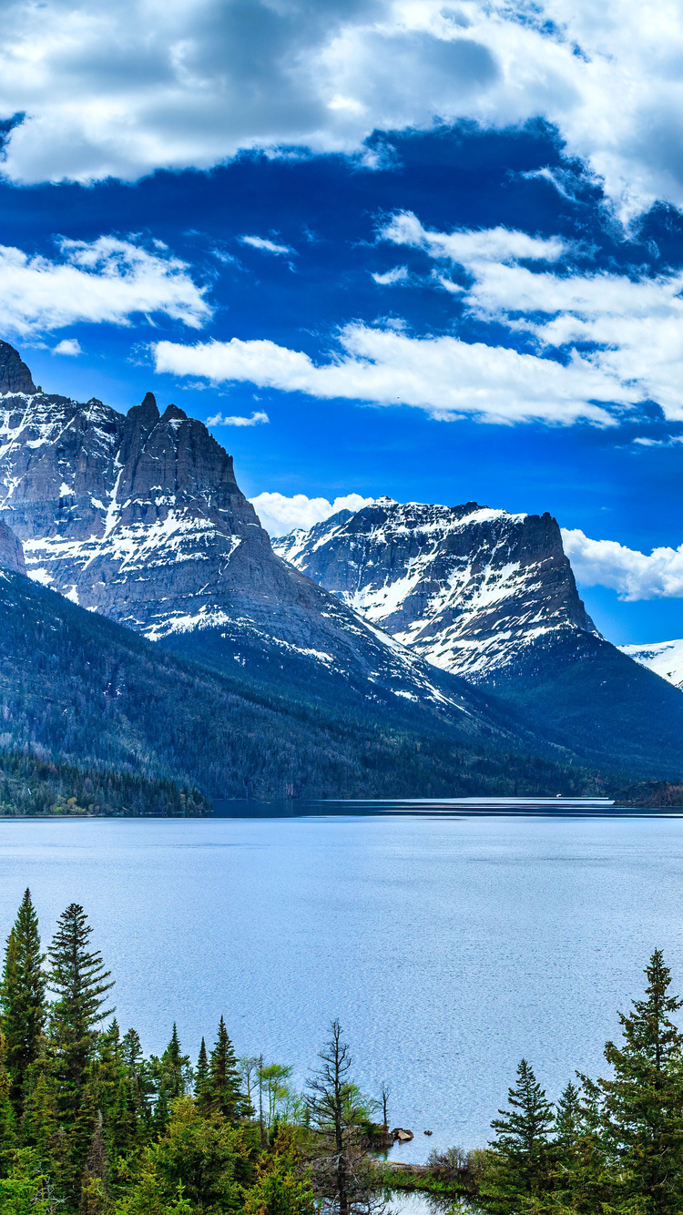 Saint Mary Lake In Glacier National Park Wallpaper In 750x1334 Resolution