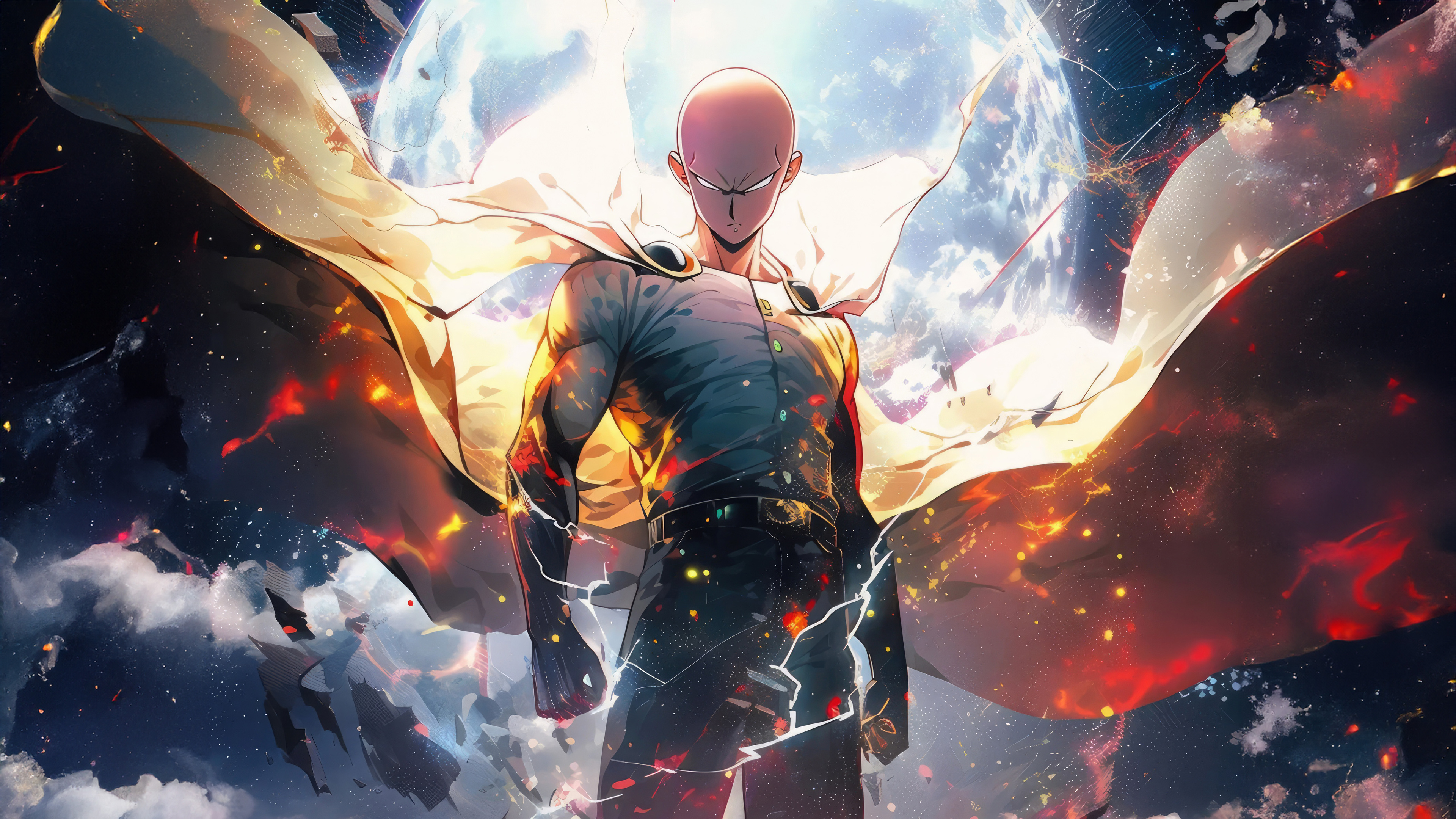 Free download Saitama One Punch Man 4K Wallpaper [2160x3840] for