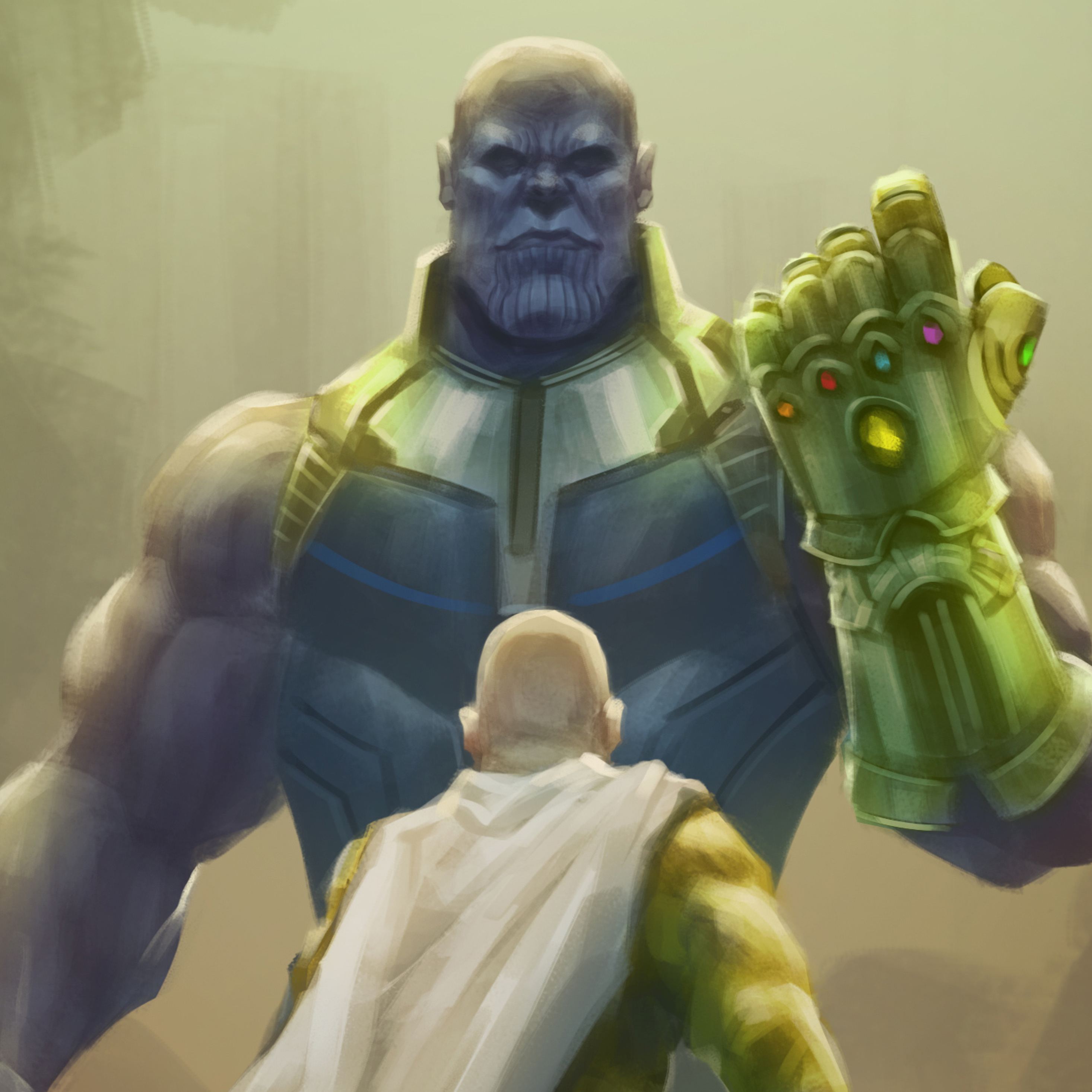 2932x2932 Saitama Vs Thanos Ipad Pro Retina Display ,HD 4k Wallpapers ...