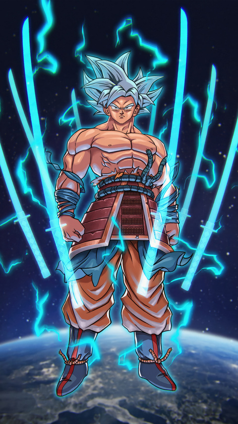 480x854 Samurai Goku Ultra Instinct Android One Hd 4k Wallpapers