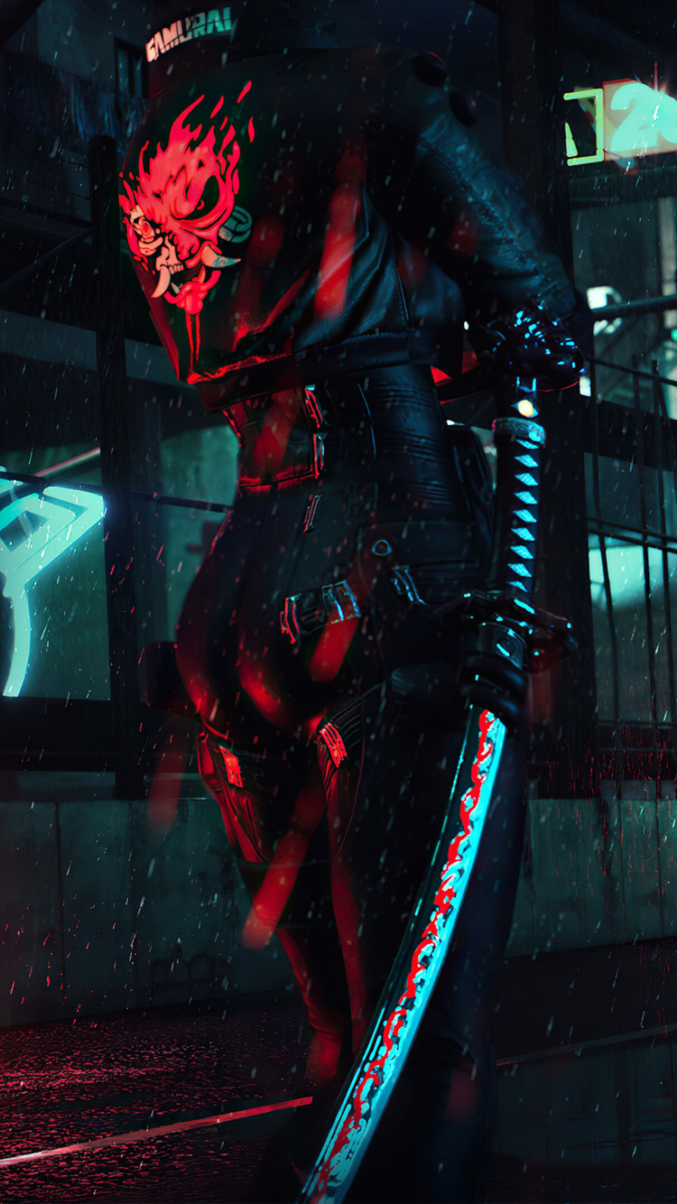 750x1334 Samurai Sword Girl Cyberpunk 2077 Iphone 6 Iphone 6s Iphone 7 Hd 4k Wallpapers 8363