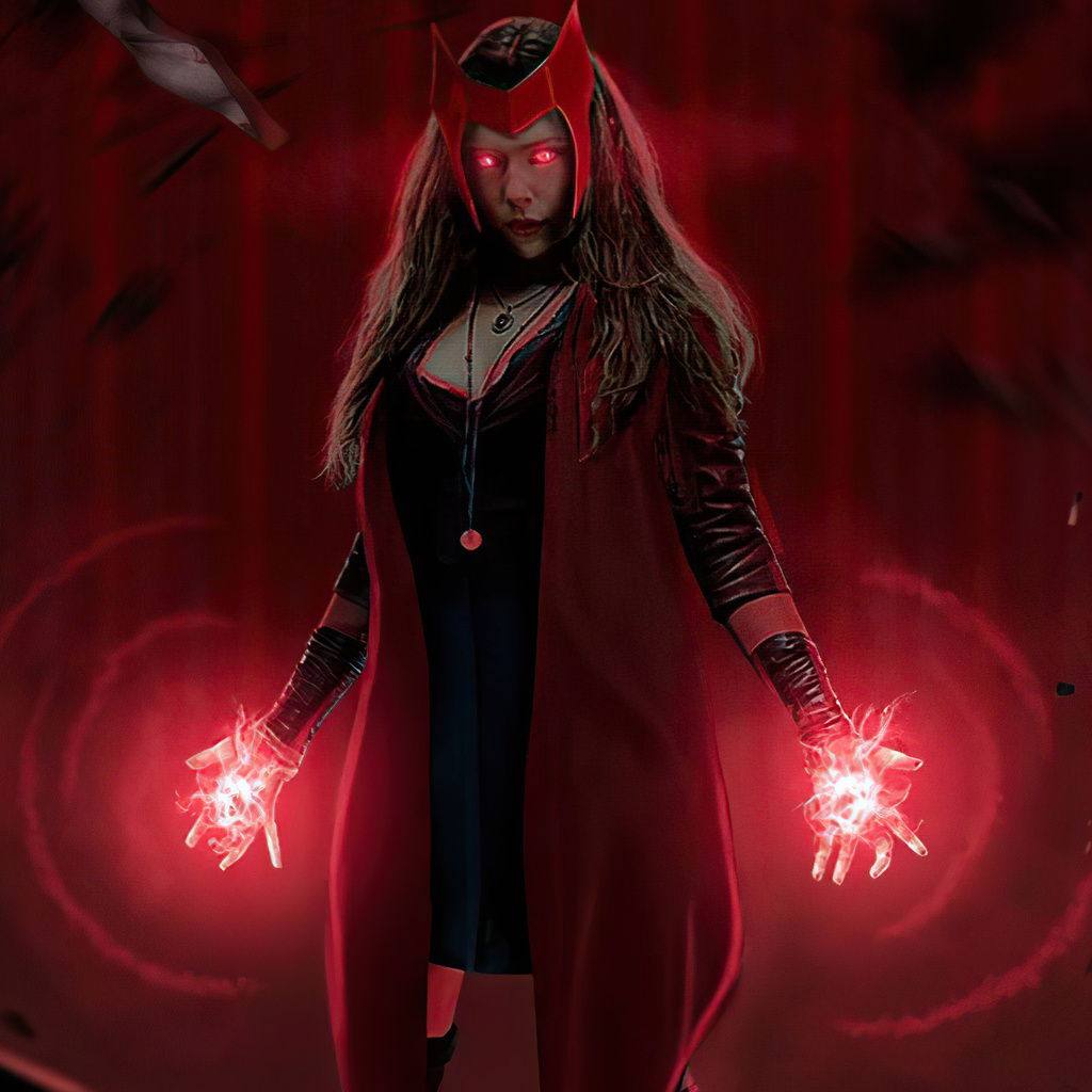 1024x1024 Scarlet Witch Red Powers 4k 1024x1024 Resolution HD 4k ...