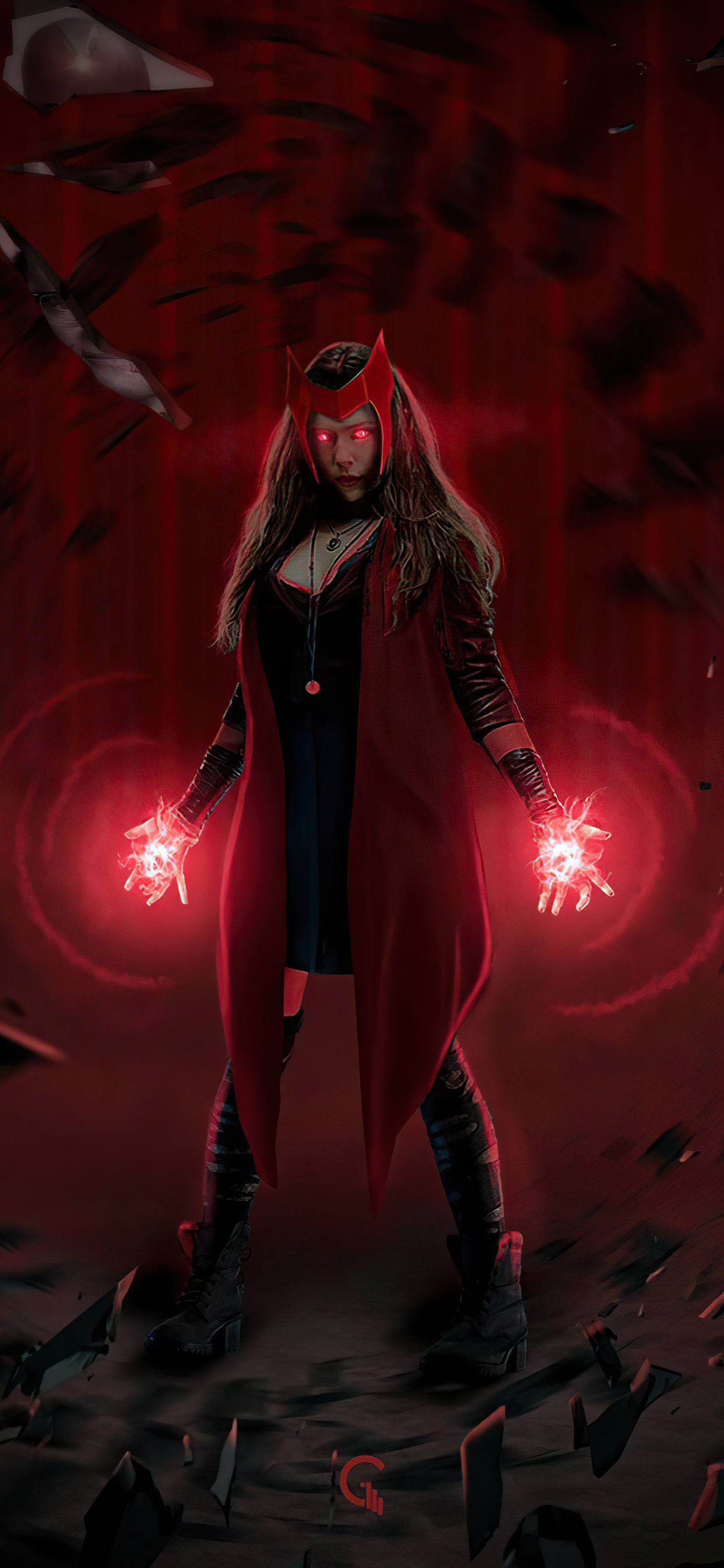 1242x2688 Scarlet Witch Red Powers 4k Iphone XS MAX HD 4k Wallpapers ...