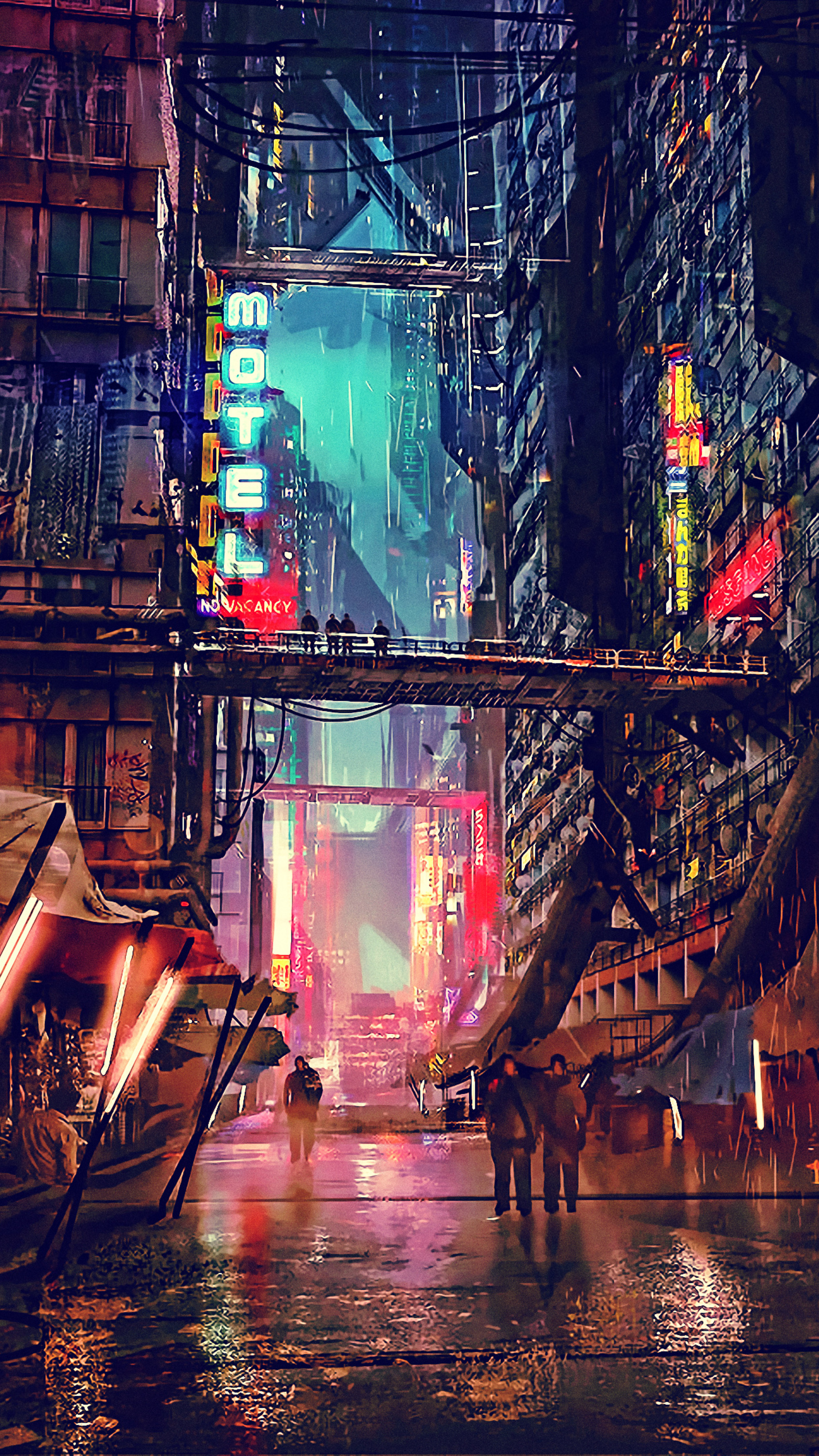 2160x3840 Science Fiction Cyberpunk Futuristic City ...