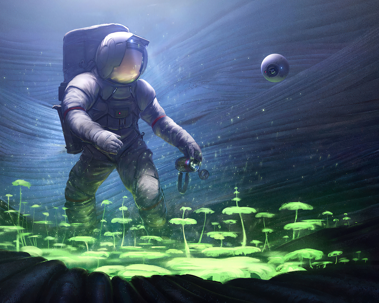 1280x1024 Scifi Astronaut Planting Trees Underwater 1280x1024 ...