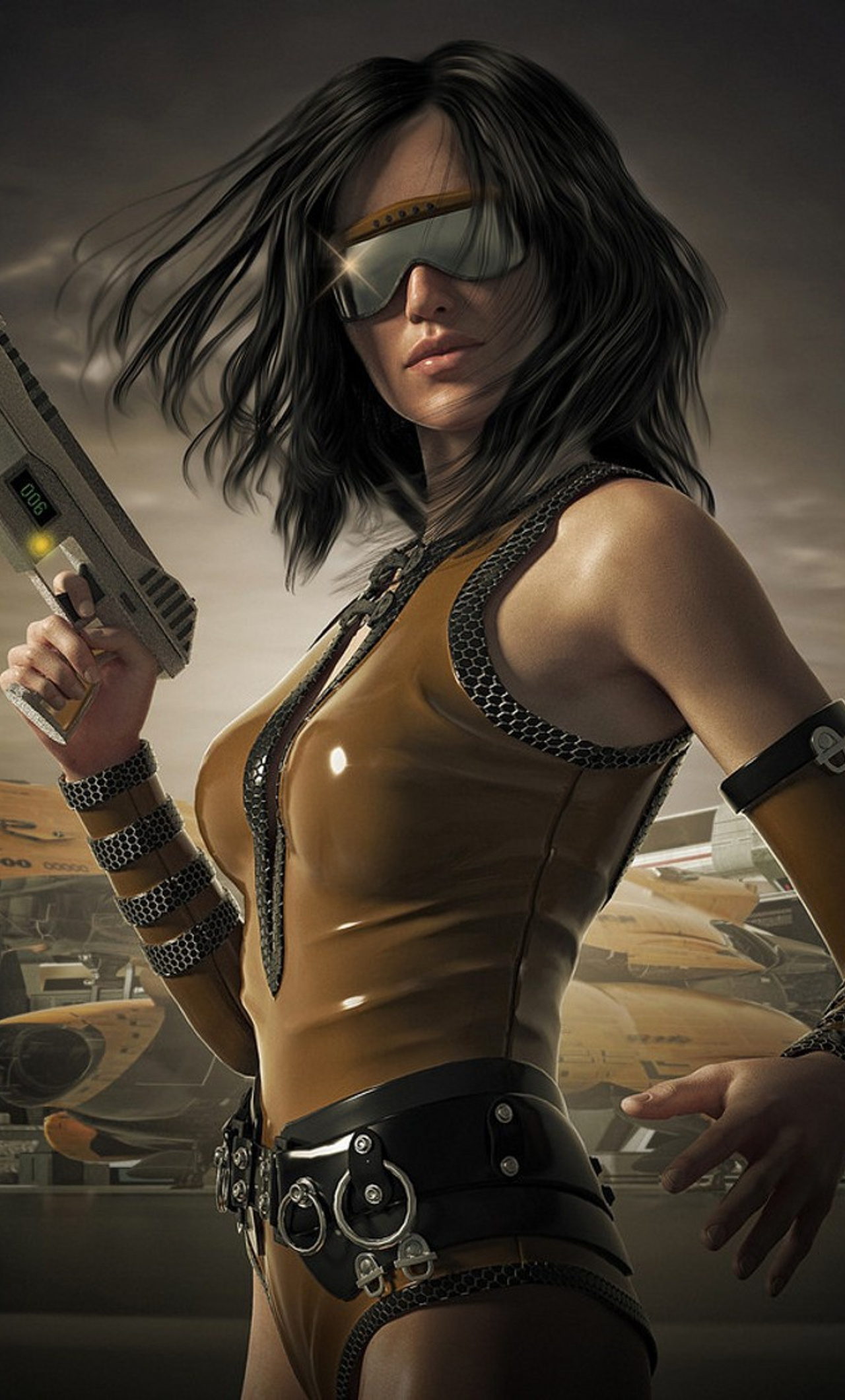 1280x2120 Scifi Sunglasses Woman Warrior With Guns iPhone 6+ ,HD 4k ...