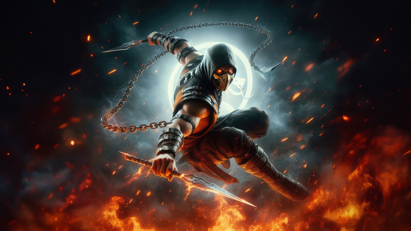 1366x768 Scorpion From Mortal Kombat Laptop HD ,HD 4k Wallpapers,Images ...