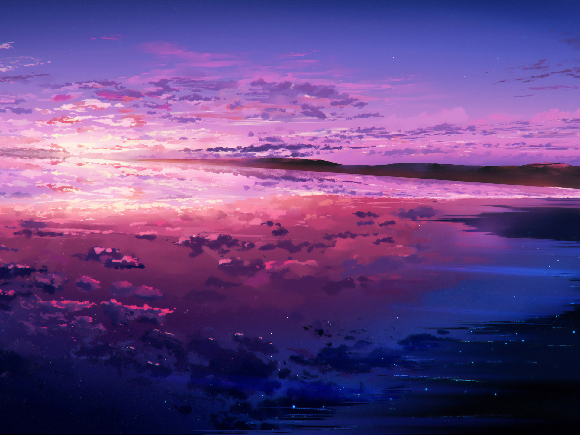 1920x1440 Sea Sky Clouds Illustration 4k 1920x1440 Resolution HD 4k ...