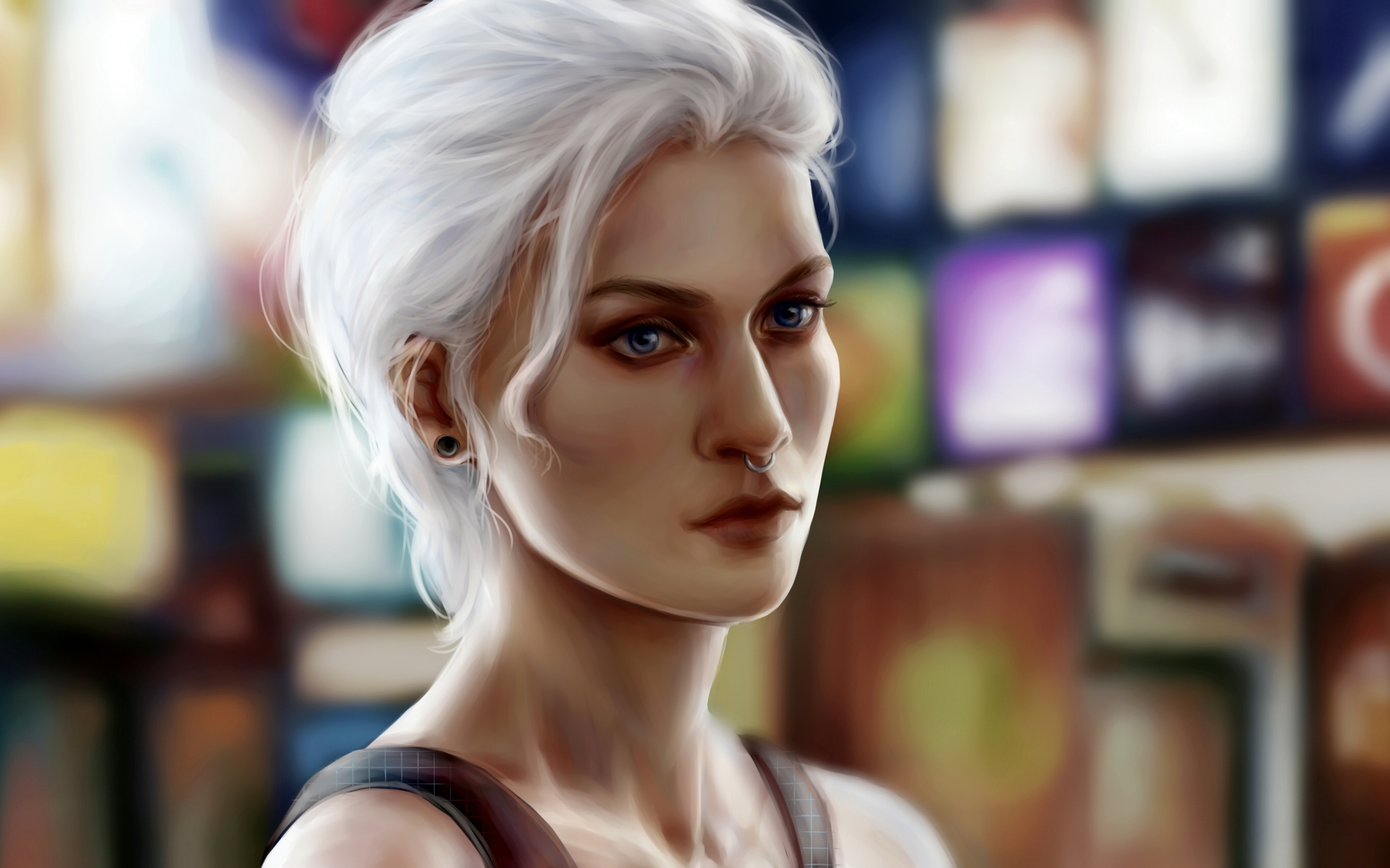 2880x1800 Septum Piercing Girl Portrait Art 4k Macbook Pro Retina ,HD