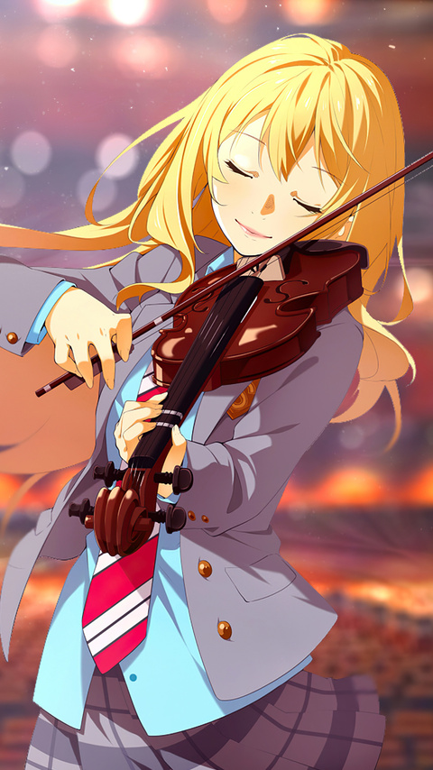 480x854 Shigatsu Wa Kimi No Uso Playing Violin Android One HD 4k